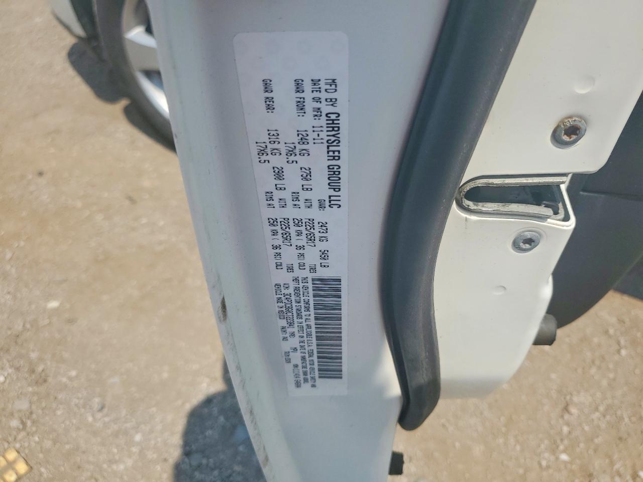 2012 Dodge Journey Sxt White vin: 3C4PDCBG0CT223841