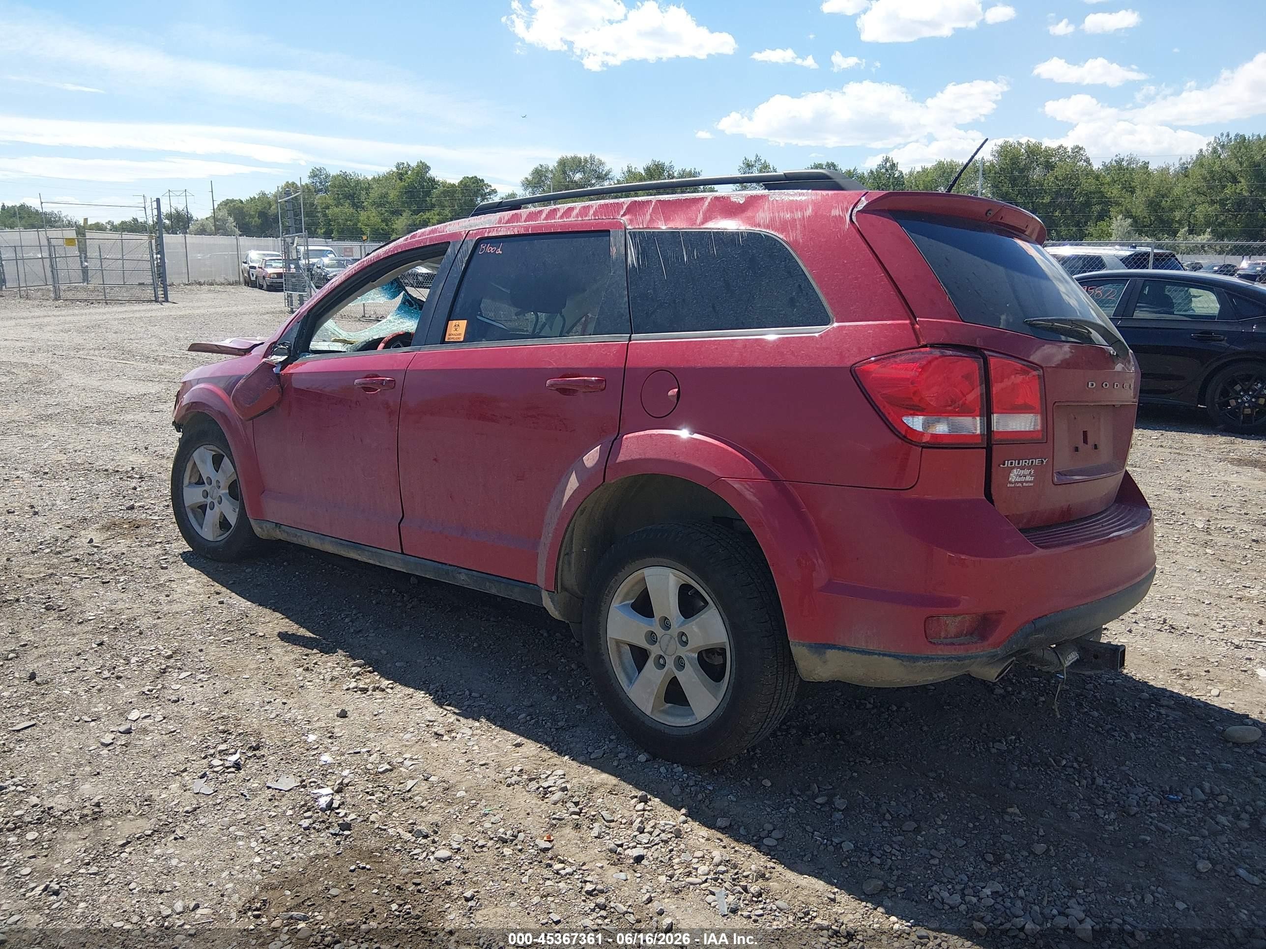 2012 Dodge Journey Sxt Red vin: 3C4PDCBG0CT310672