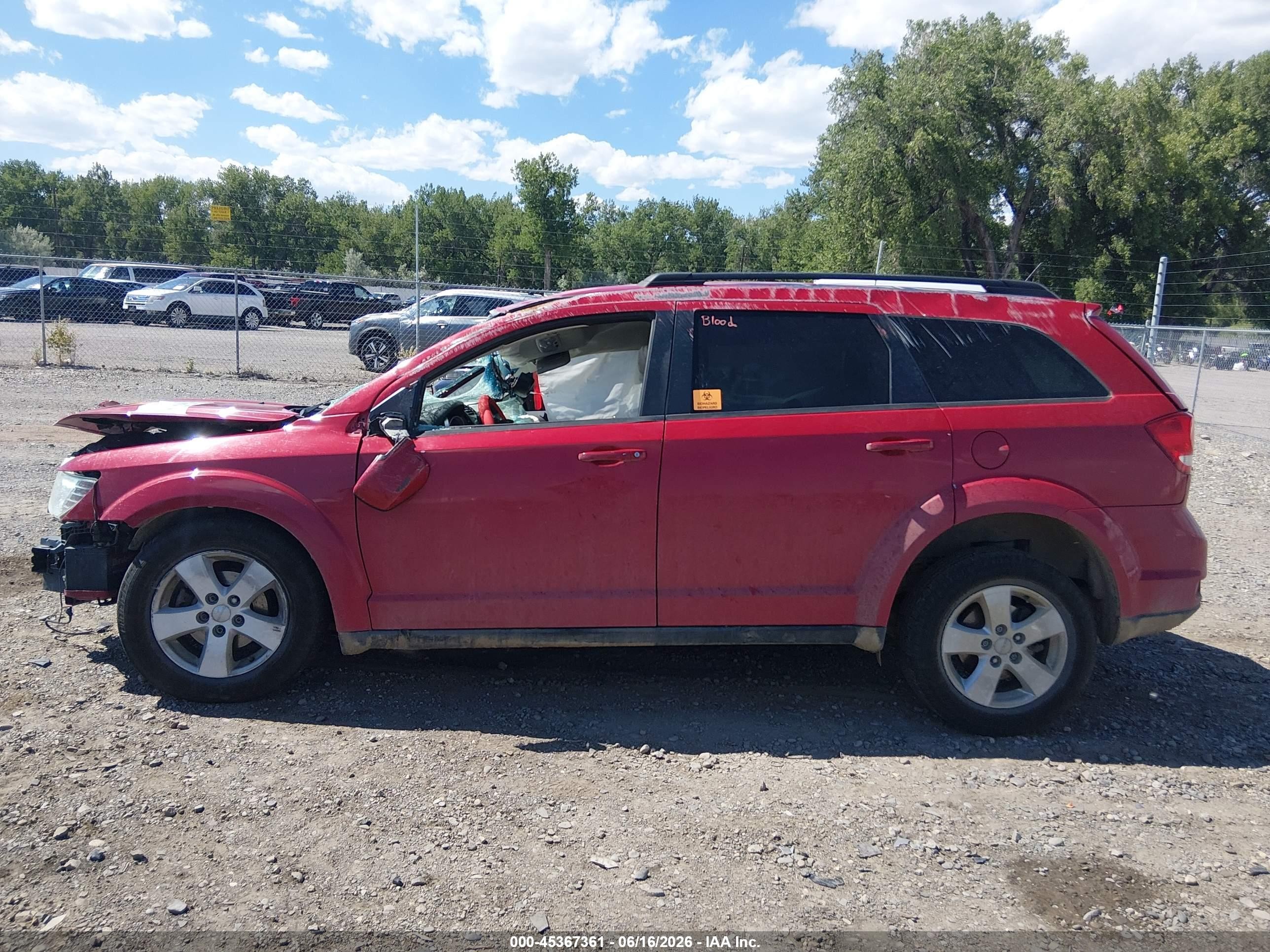 2012 Dodge Journey Sxt Red vin: 3C4PDCBG0CT310672