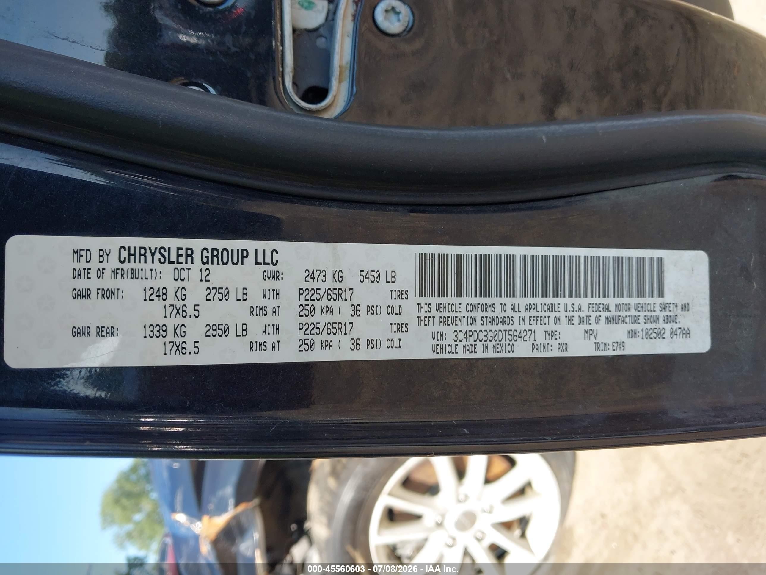 2013 Dodge Journey Sxt Black vin: 3C4PDCBG0DT564271