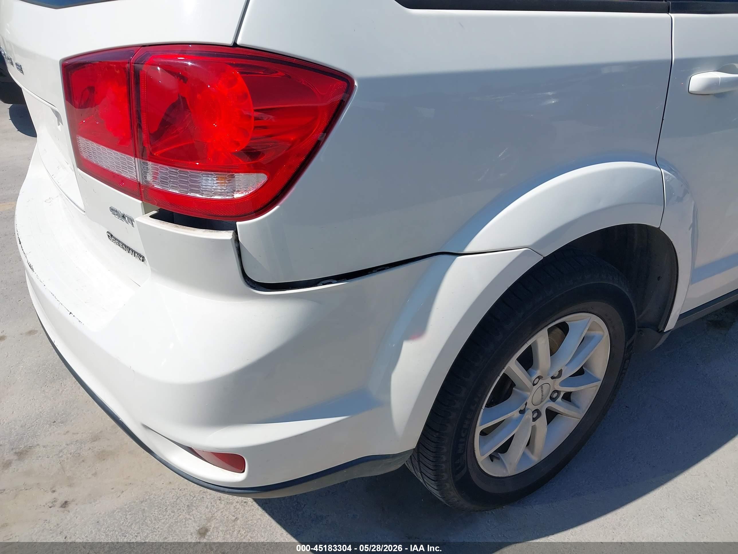 2013 Dodge Journey Sxt White vin: 3C4PDCBG0DT680408
