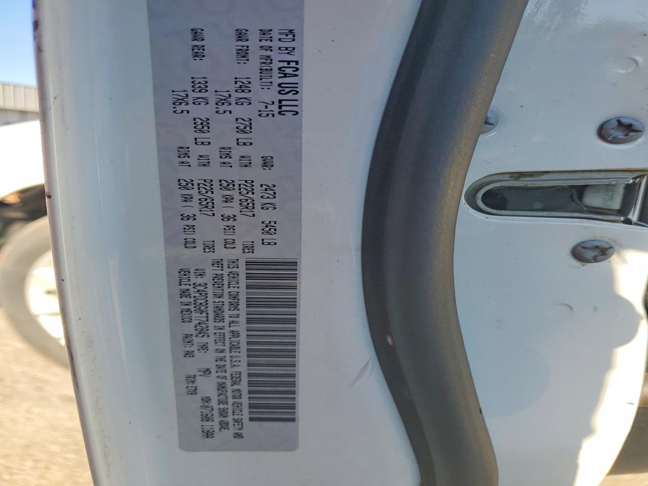 2015 Dodge Journey Sxt White vin: 3C4PDCBG0FT742845