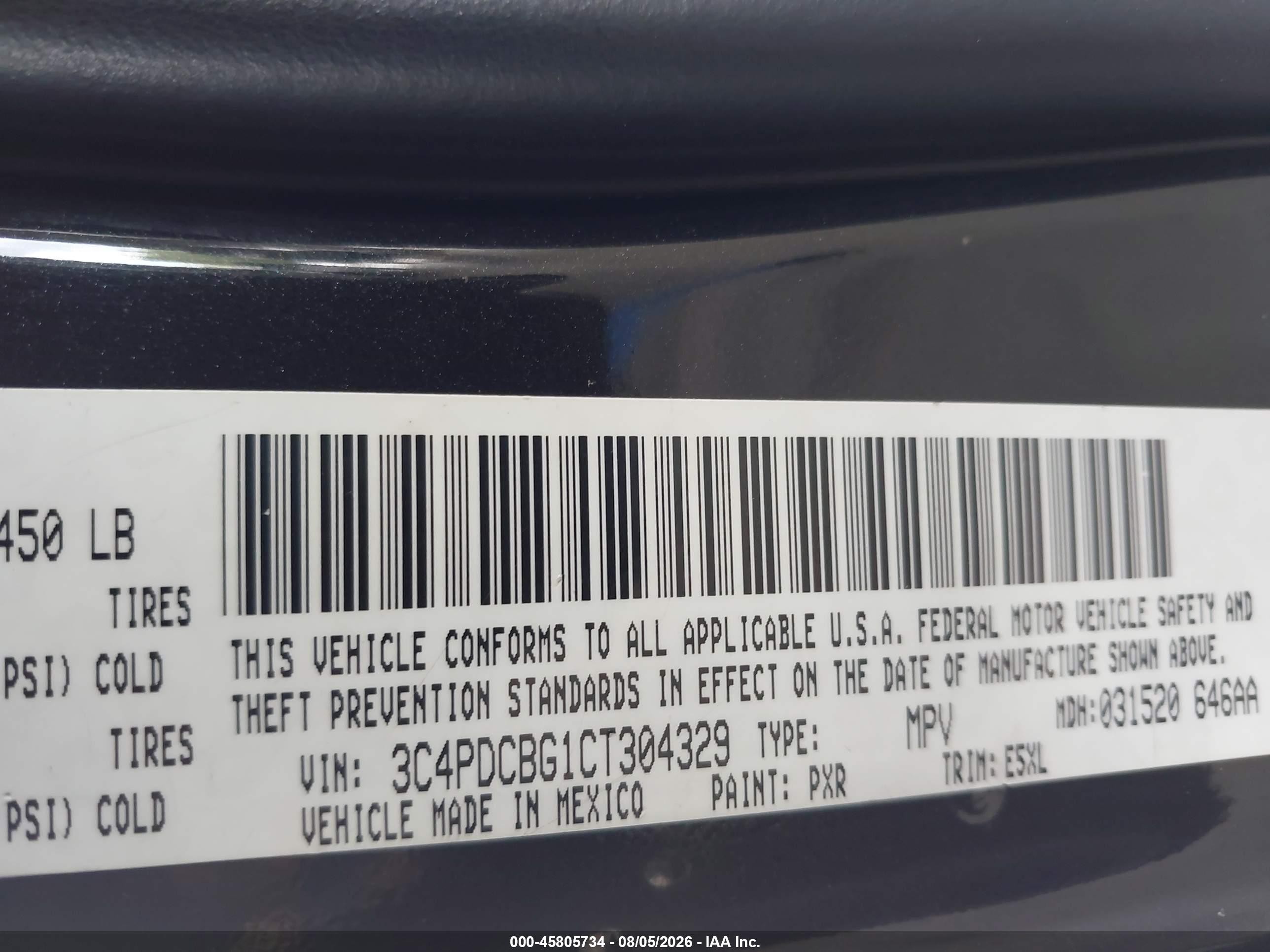 2012 Dodge Journey Sxt Black vin: 3C4PDCBG1CT304329