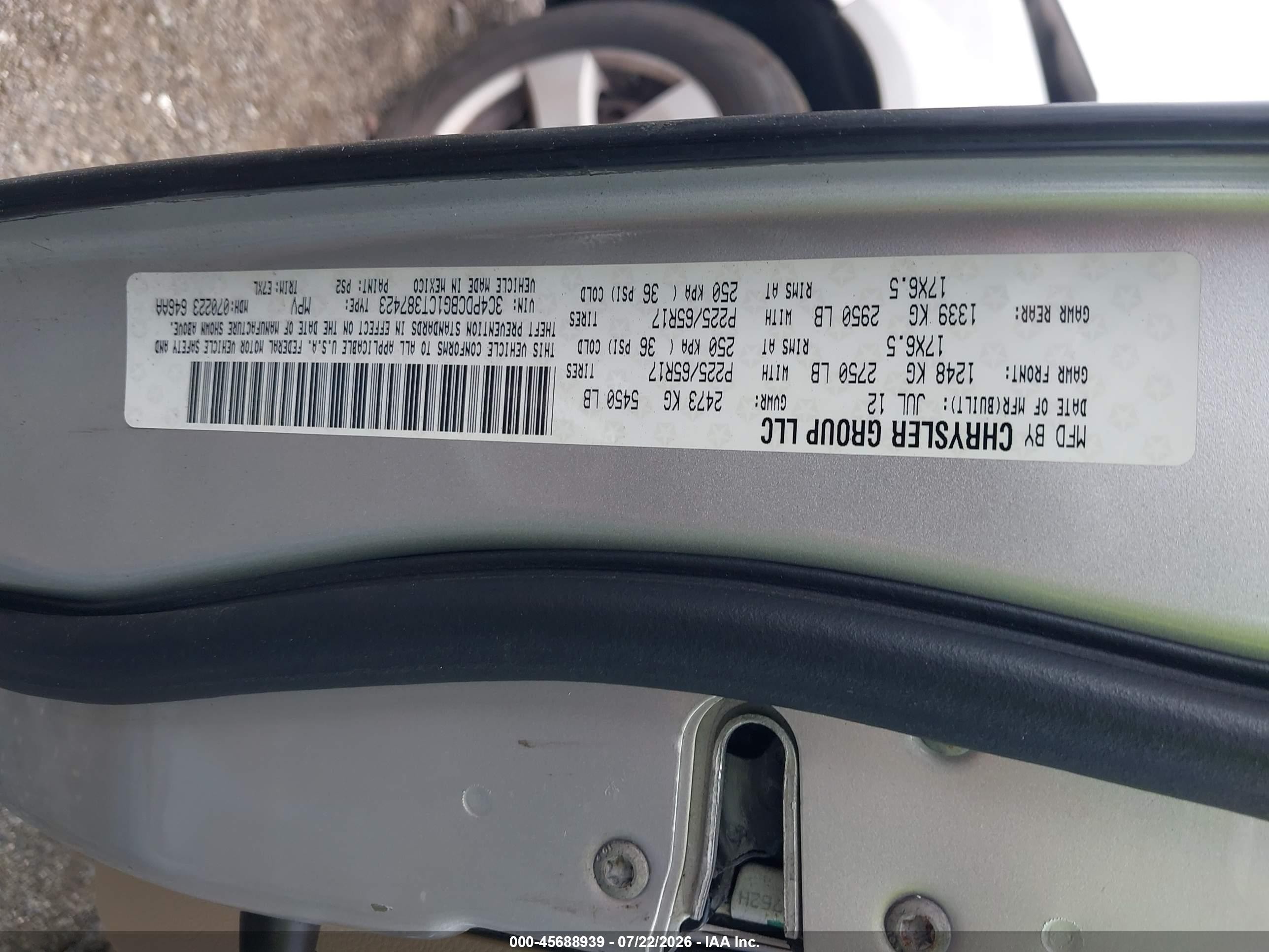 2012 Dodge Journey Sxt Серебряный vin: 3C4PDCBG1CT387423