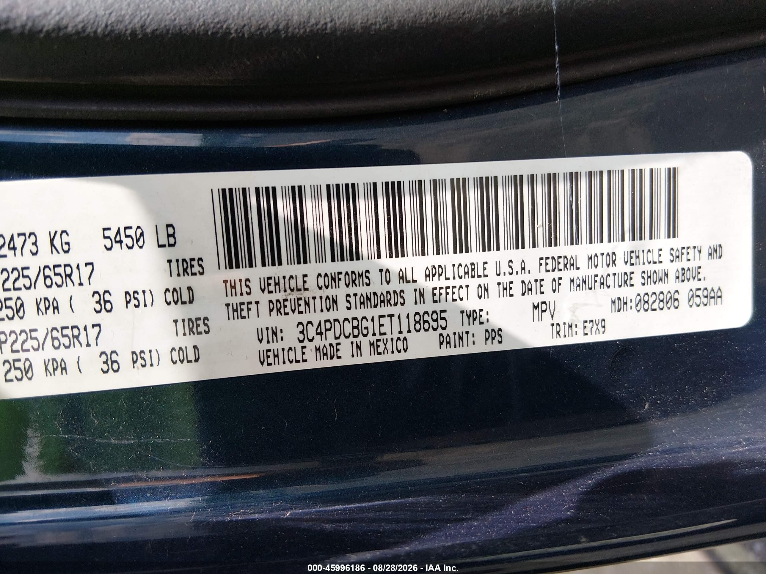 2014 Dodge Journey Sxt Blue vin: 3C4PDCBG1ET118695
