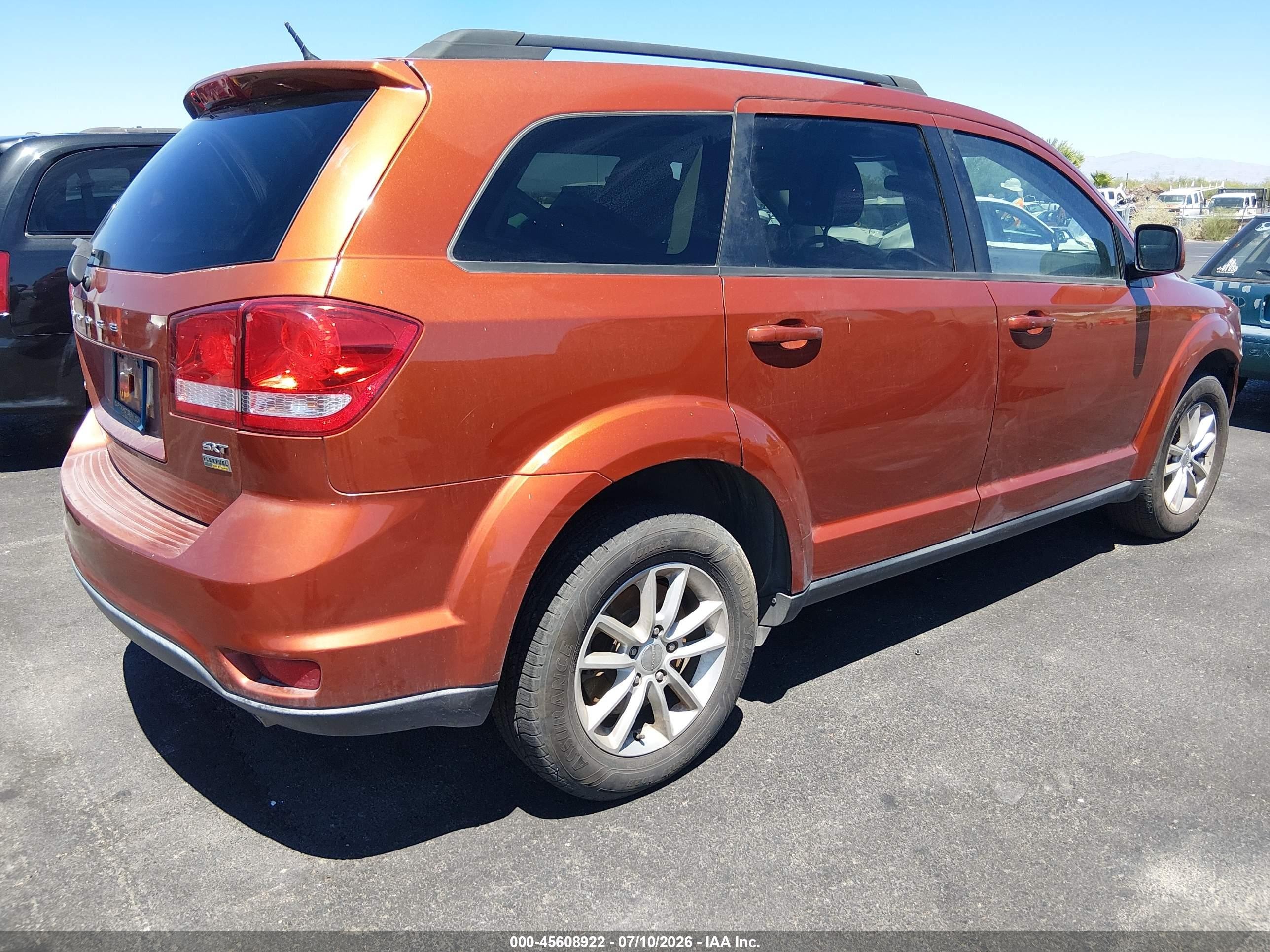 2014 Dodge Journey Sxt Orange vin: 3C4PDCBG1ET126540