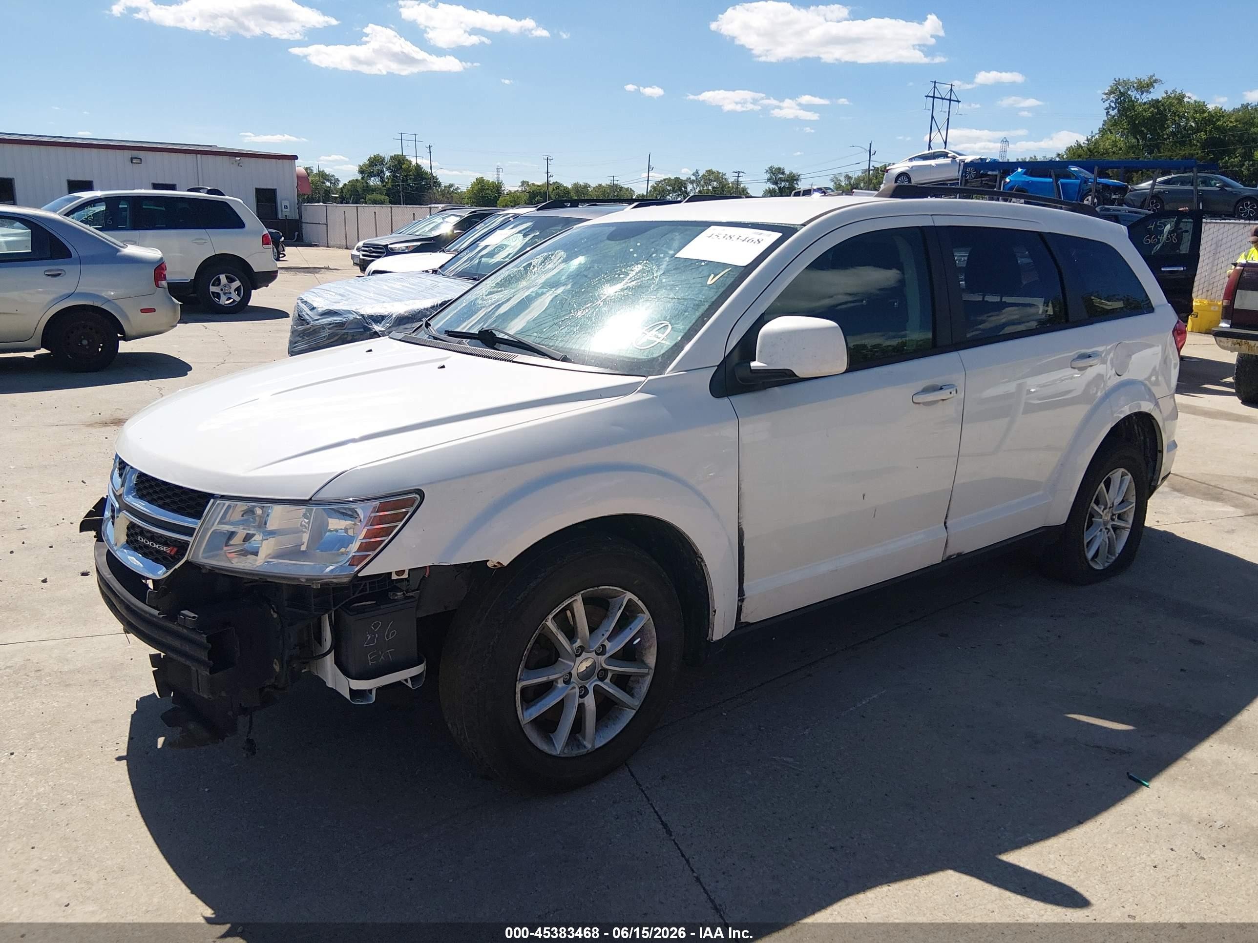 2014 Dodge Journey Sxt White vin: 3C4PDCBG1ET313583