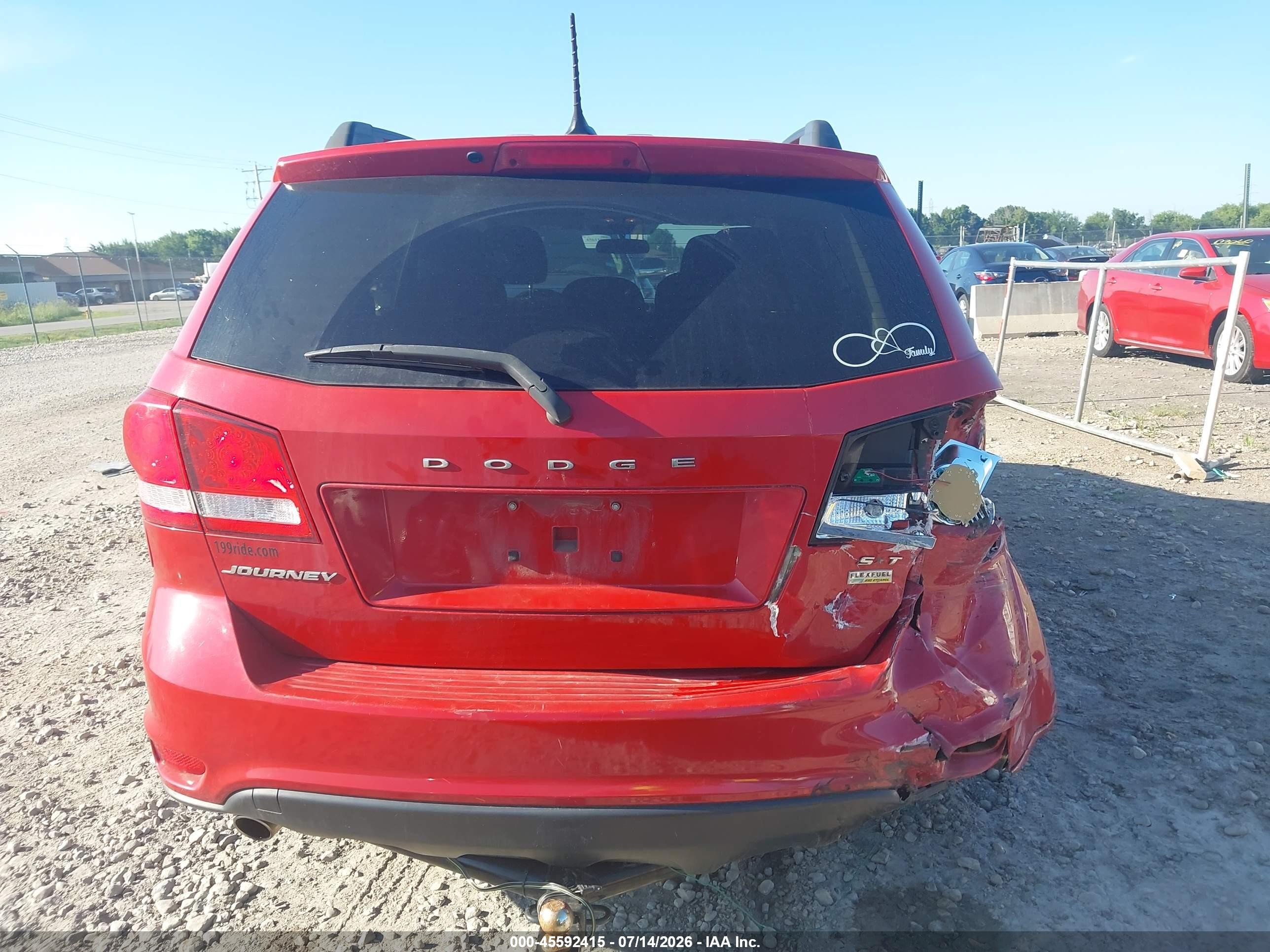 2015 Dodge Journey Sxt Red vin: 3C4PDCBG1FT733913