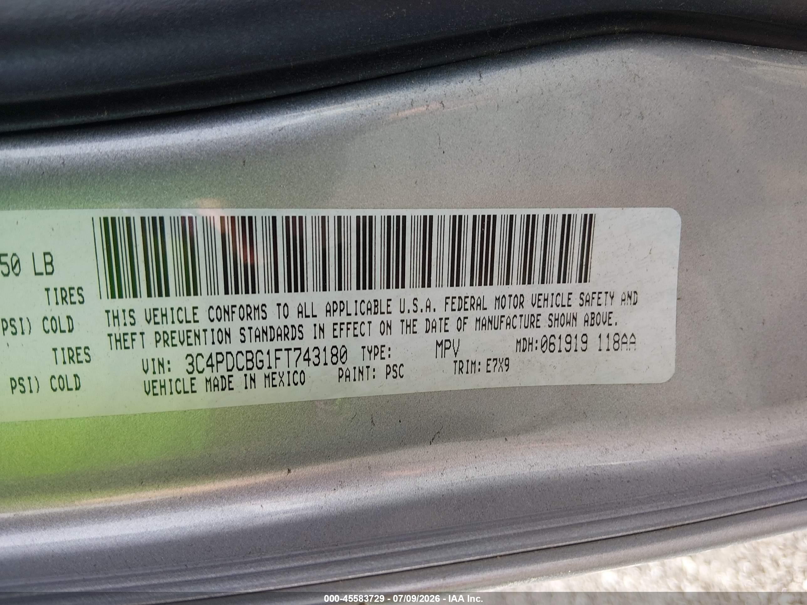 2015 Dodge Journey Sxt Silver vin: 3C4PDCBG1FT743180