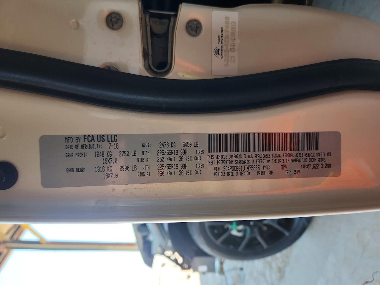 2018 Dodge Journey Sxt White vin: 3C4PDCBG1JT475885