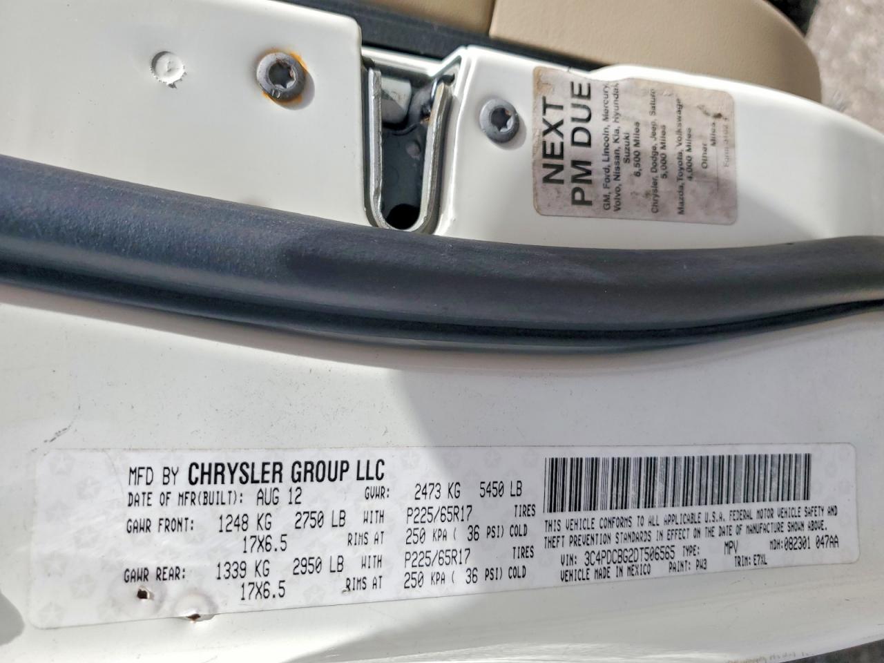 2013 Dodge Journey Sxt White vin: 3C4PDCBG2DT506565