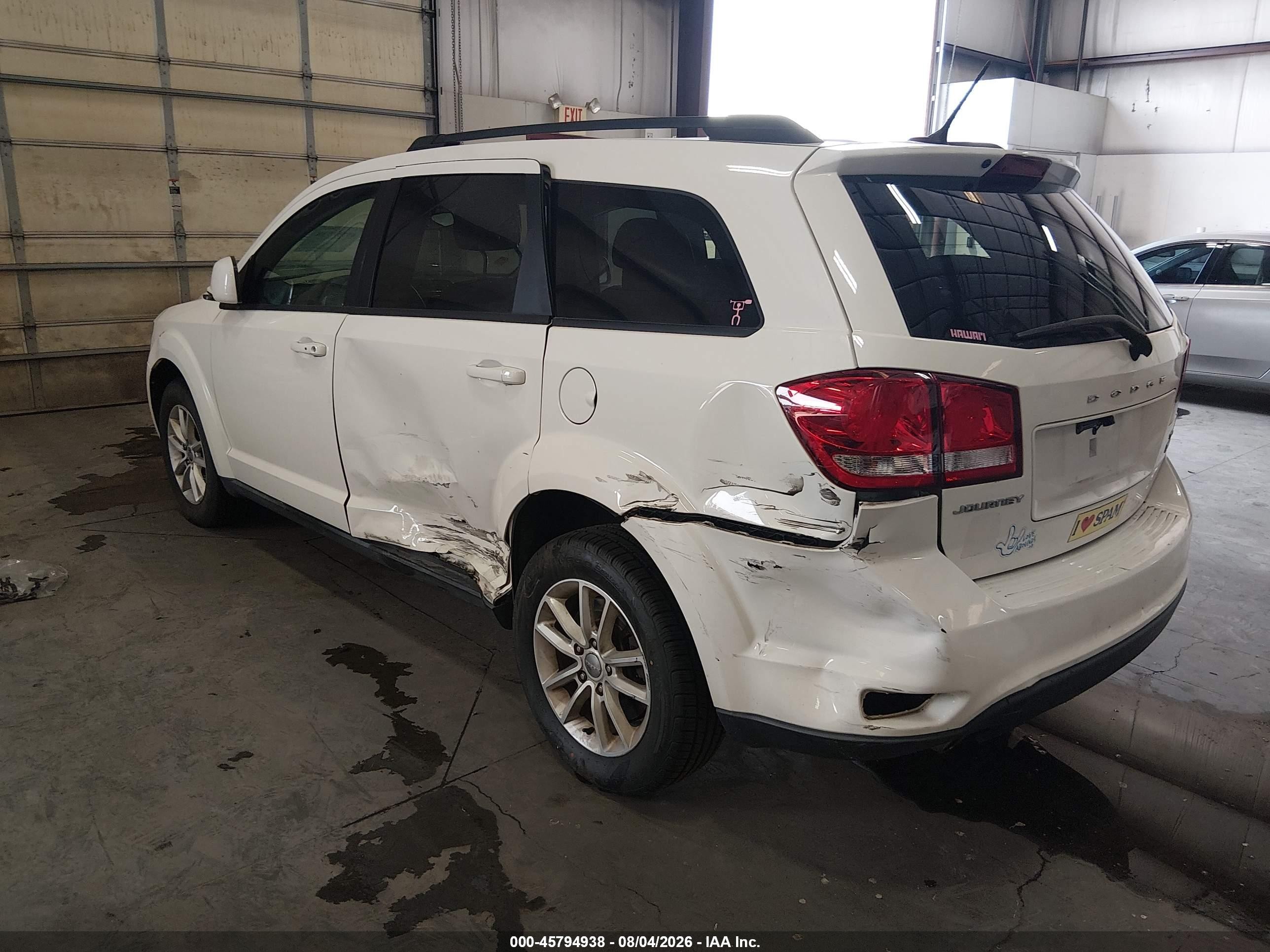 2013 Dodge Journey Sxt White vin: 3C4PDCBG2DT660726