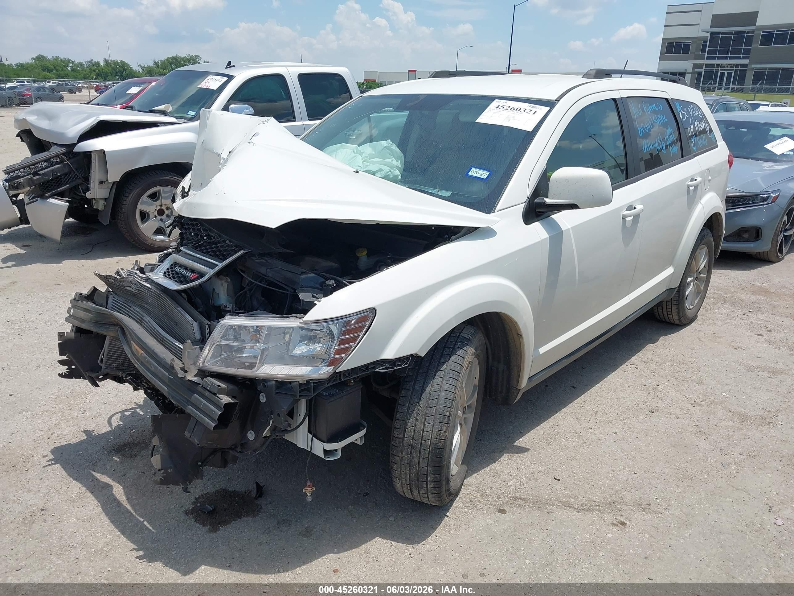 2014 Dodge Journey Sxt White vin: 3C4PDCBG2ET192353