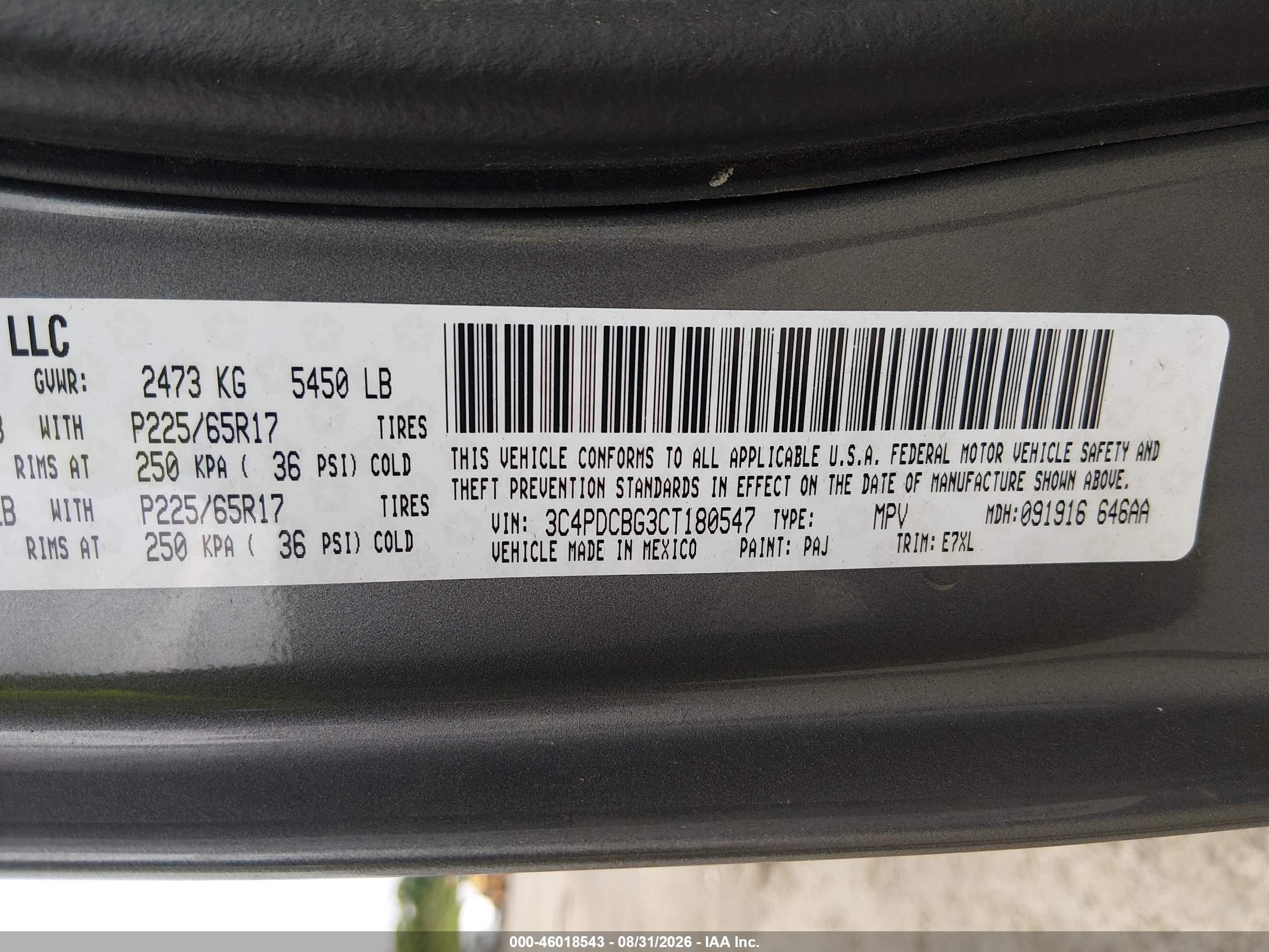 2012 Dodge Journey Sxt Gray vin: 3C4PDCBG3CT180547