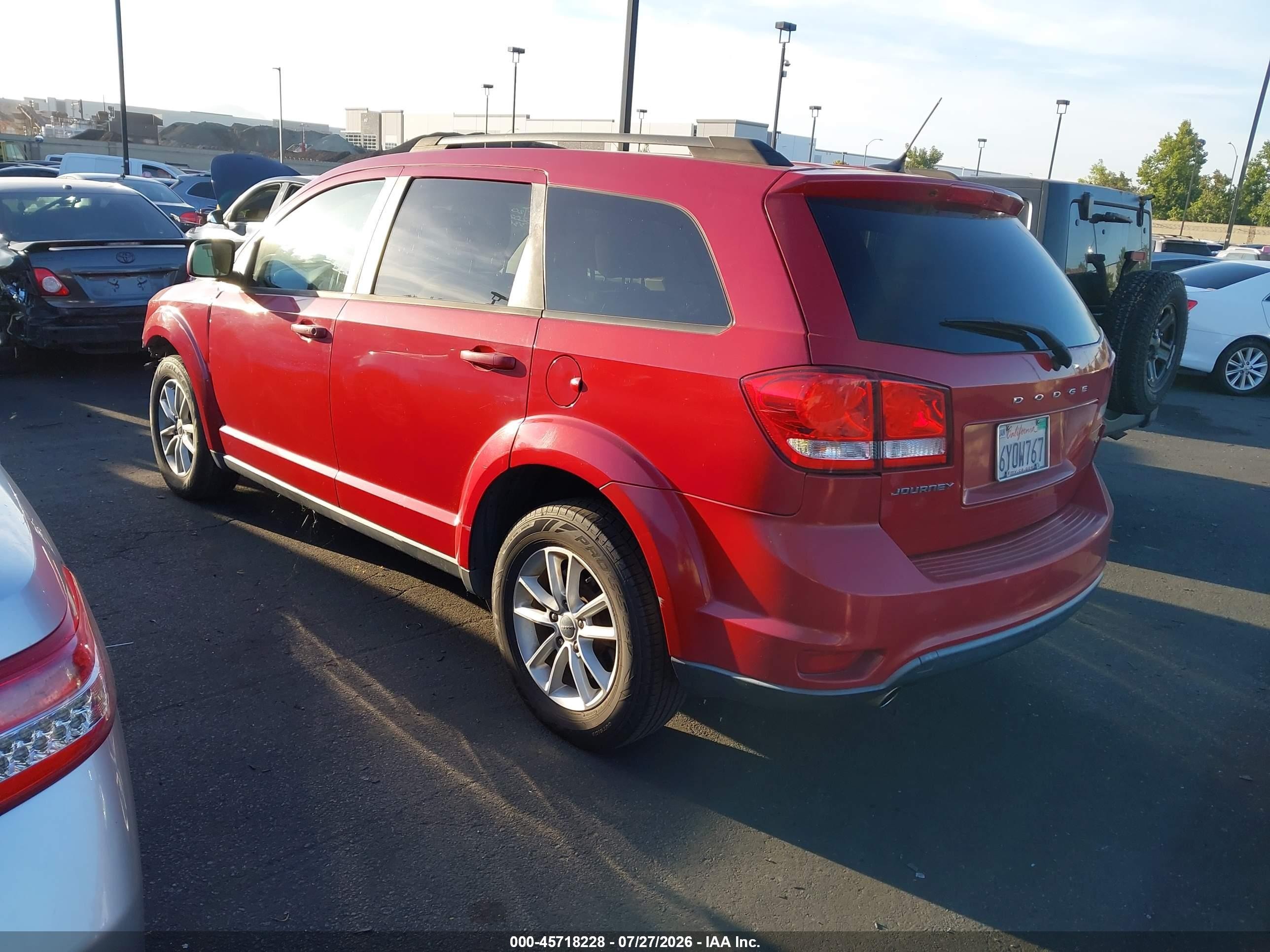 2013 Dodge Journey Sxt Red vin: 3C4PDCBG3DT503366