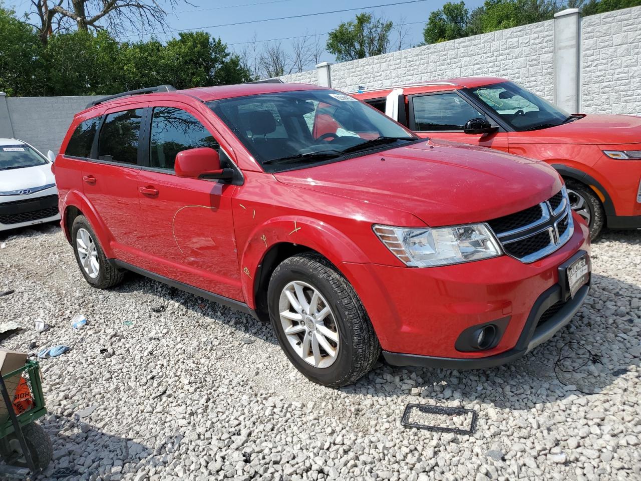 2013 Dodge Journey Sxt Red vin: 3C4PDCBG3DT564975