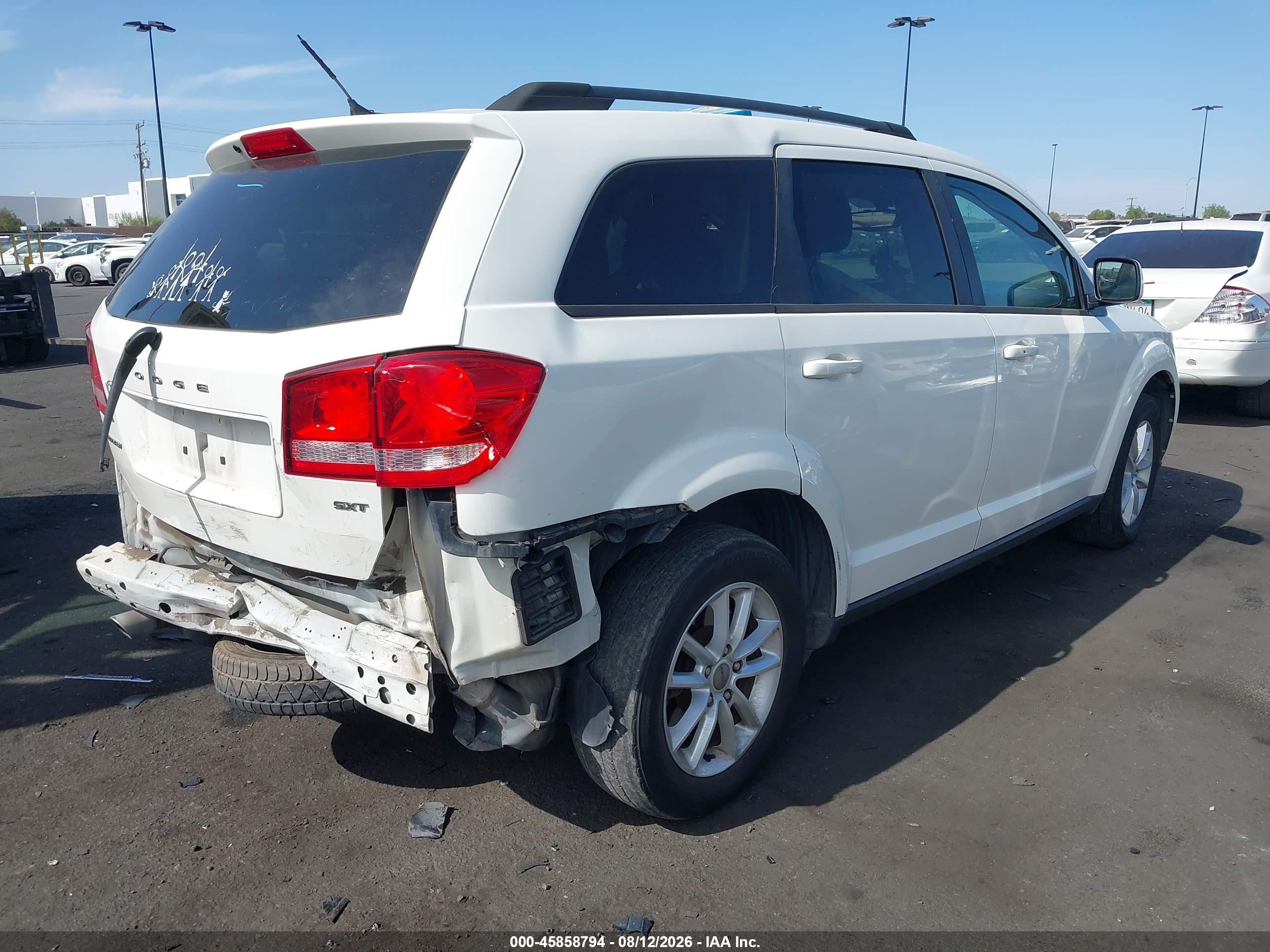 2014 Dodge Journey Sxt White vin: 3C4PDCBG3ET106726