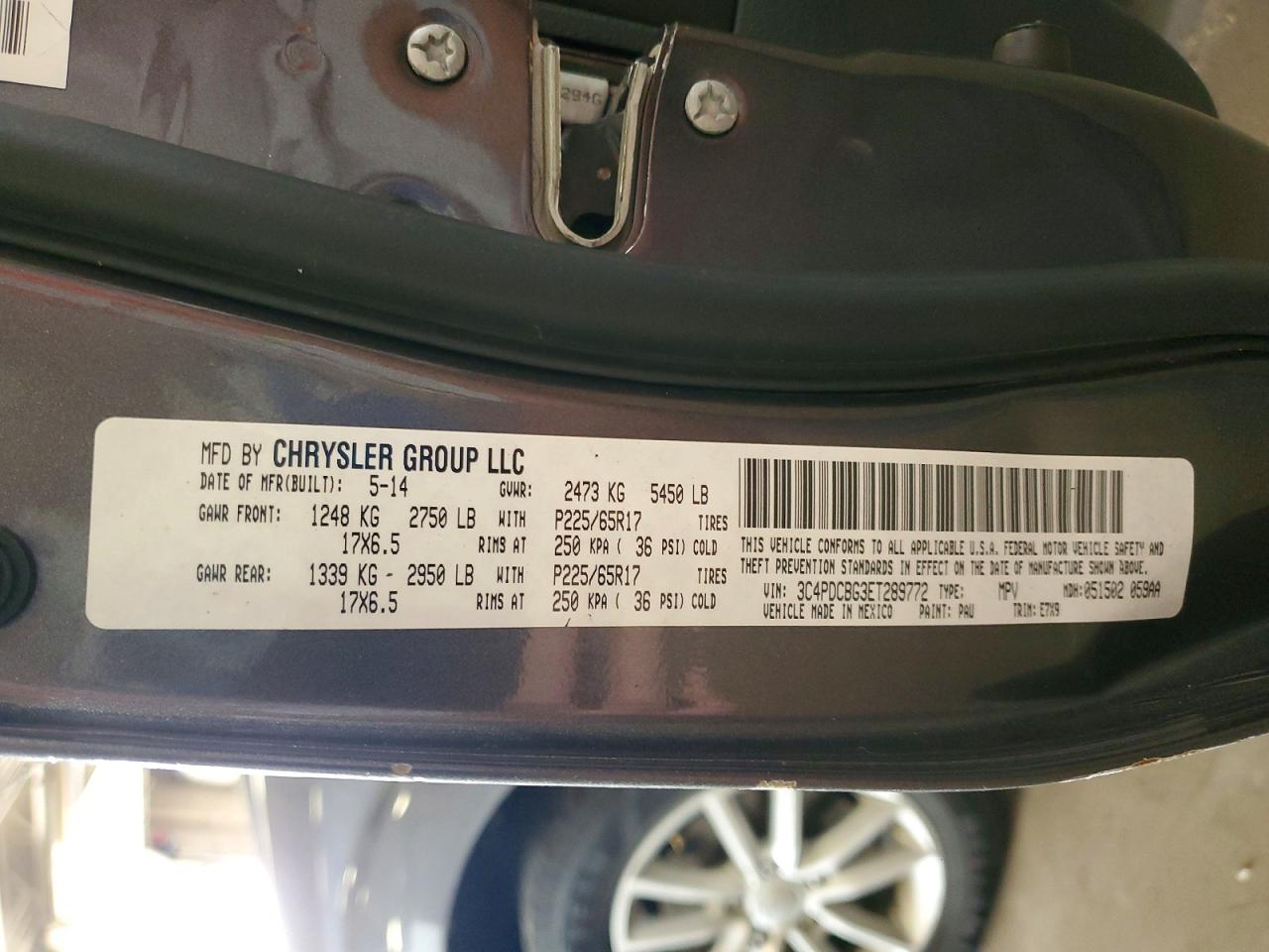 2014 Dodge Journey Sxt Gray vin: 3C4PDCBG3ET289772