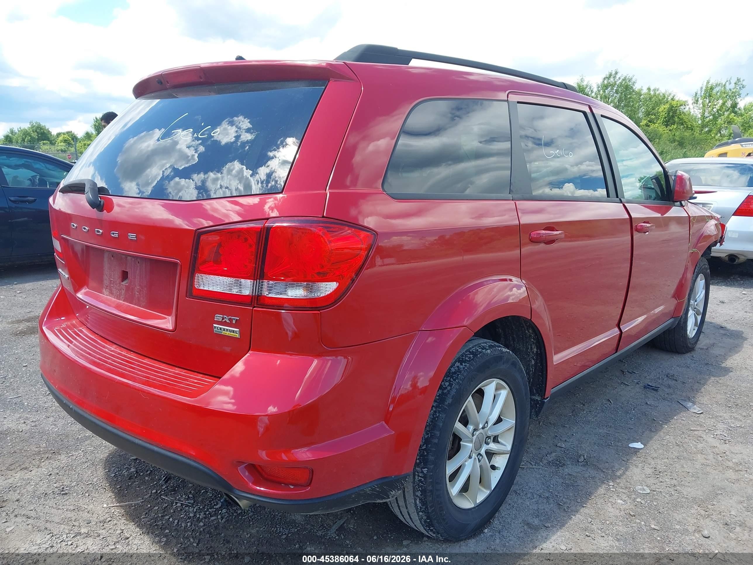 2014 Dodge Journey Sxt Red vin: 3C4PDCBG3ET313522