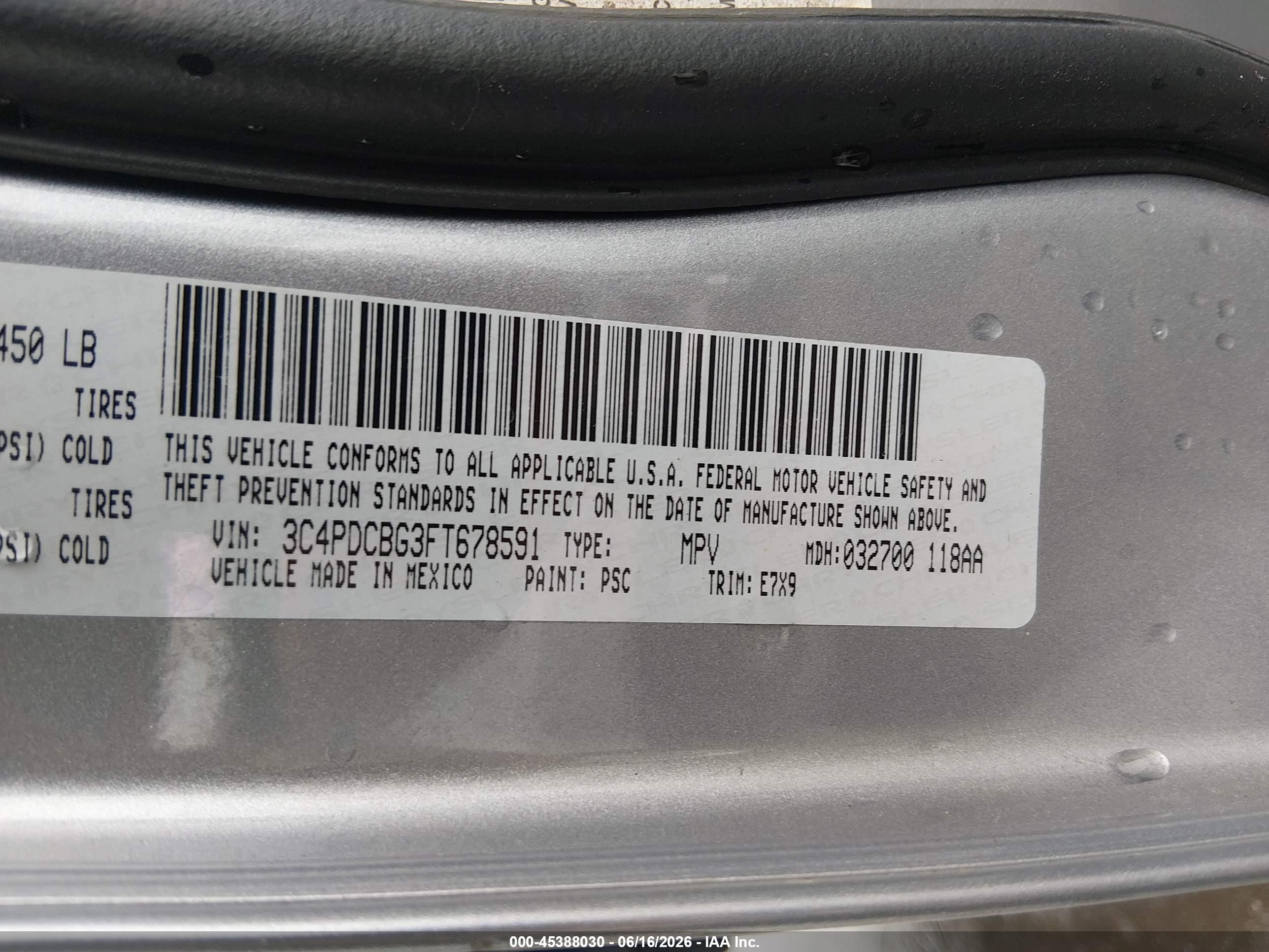 2015 Dodge Journey Sxt Silver vin: 3C4PDCBG3FT678591