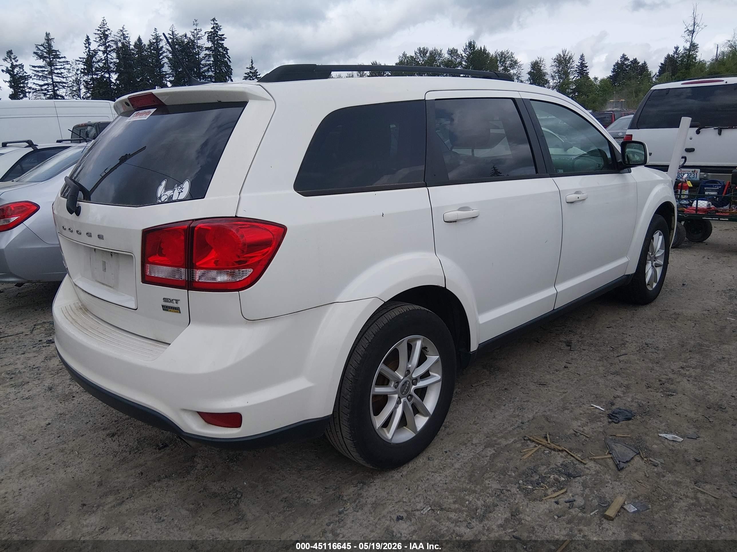 2016 Dodge Journey Sxt White vin: 3C4PDCBG3GT231809