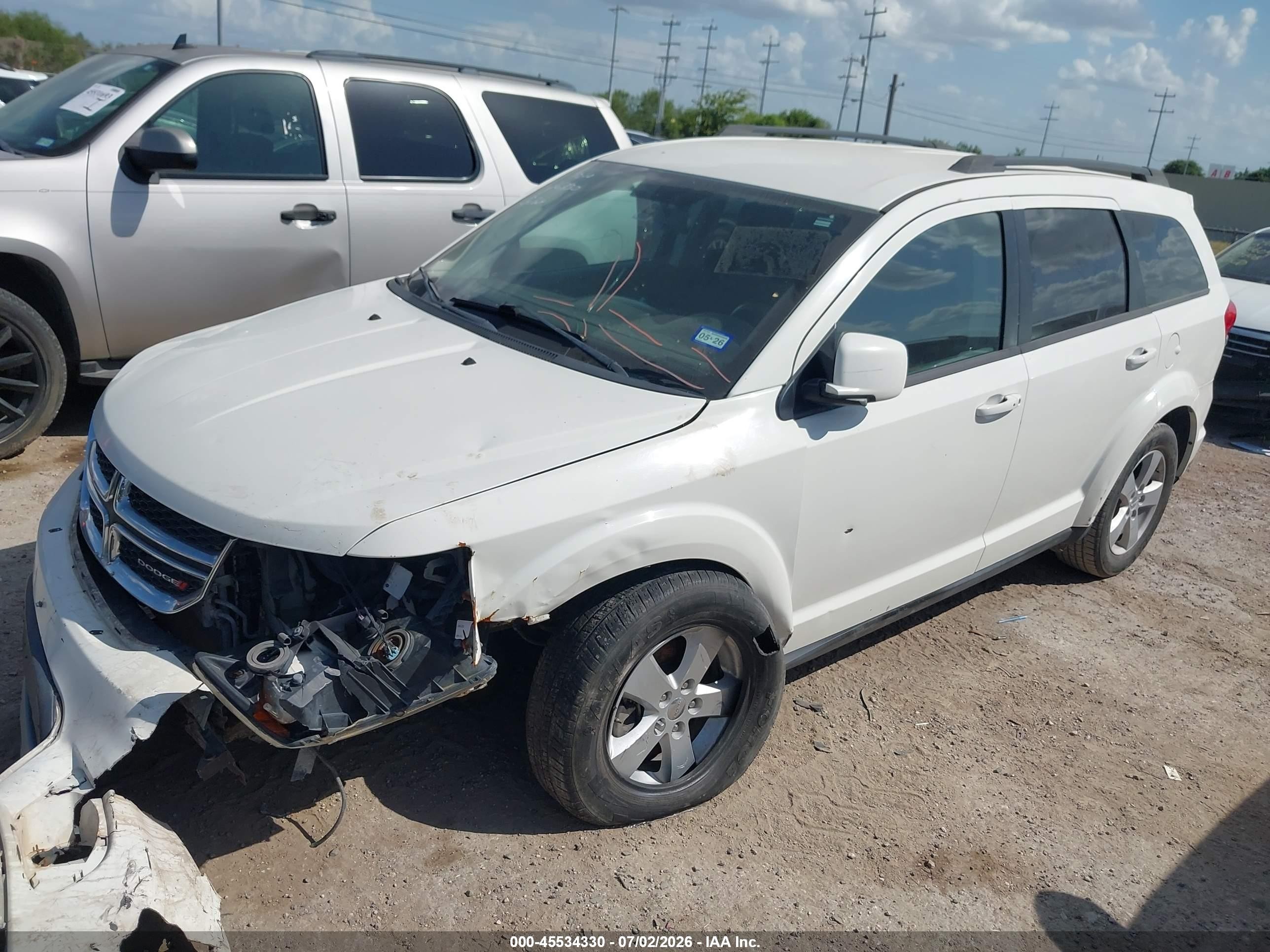 2012 Dodge Journey Sxt White vin: 3C4PDCBG4CT364072