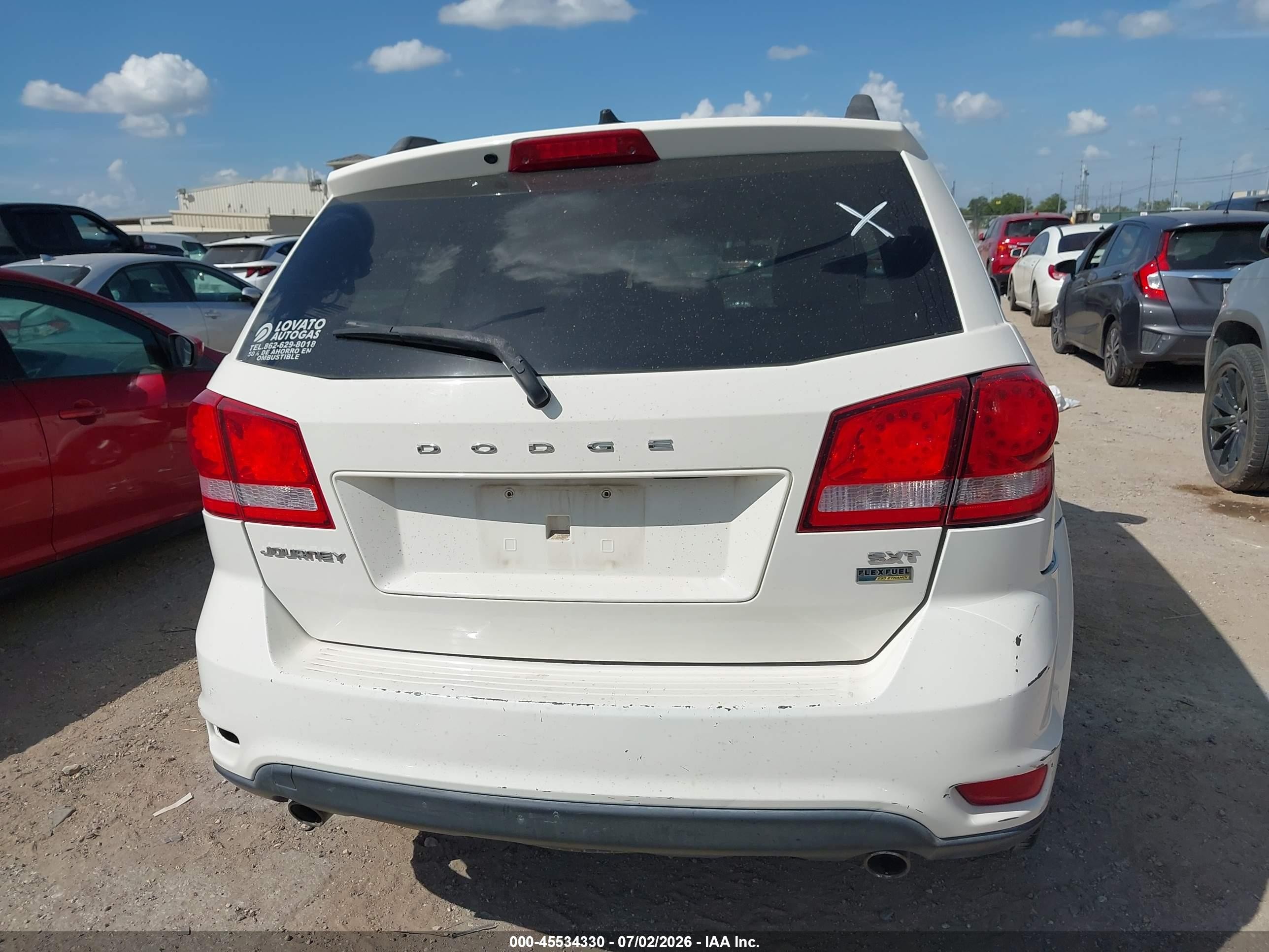2012 Dodge Journey Sxt White vin: 3C4PDCBG4CT364072