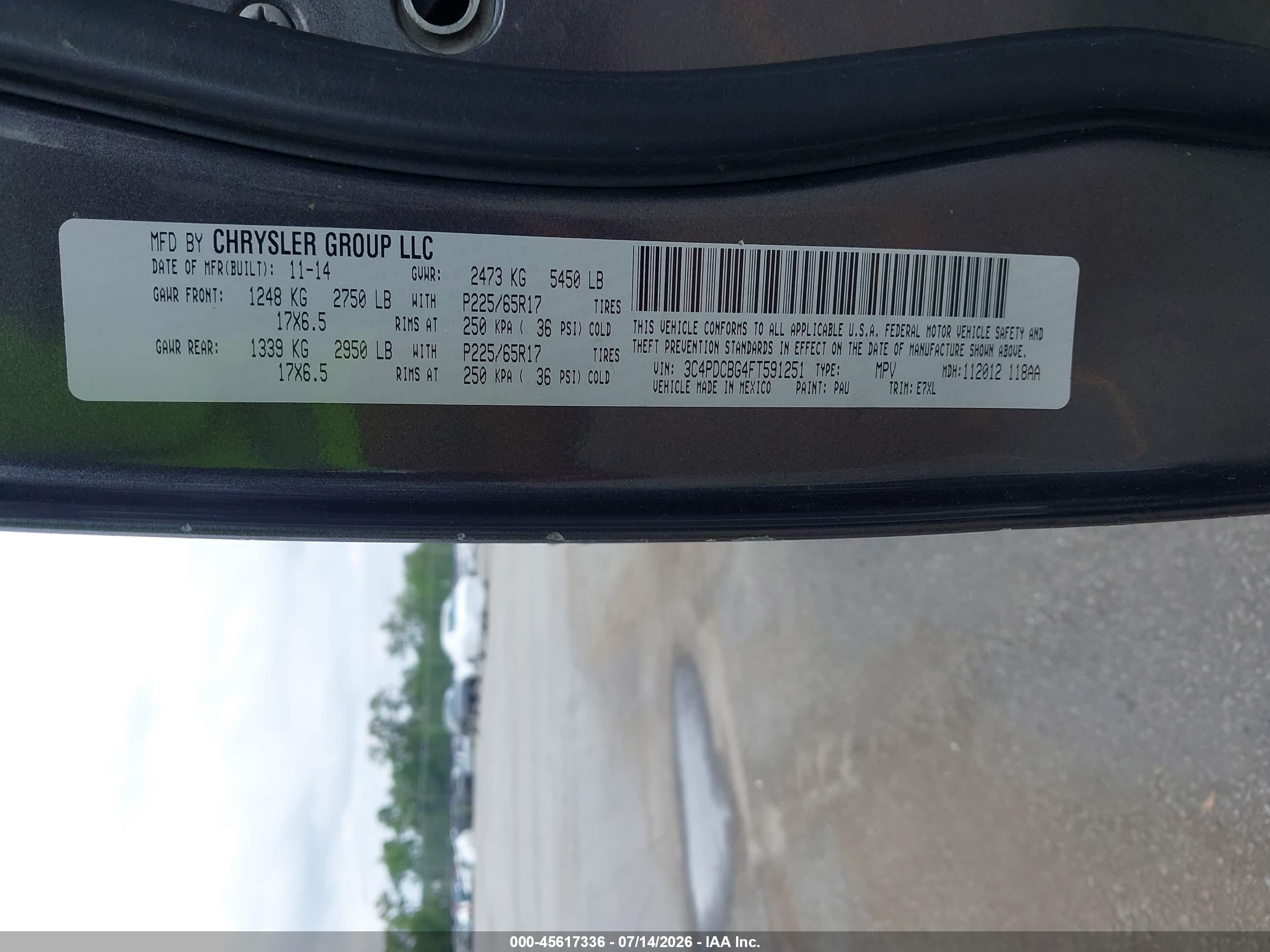 2015 Dodge Journey Sxt Gray vin: 3C4PDCBG4FT591251