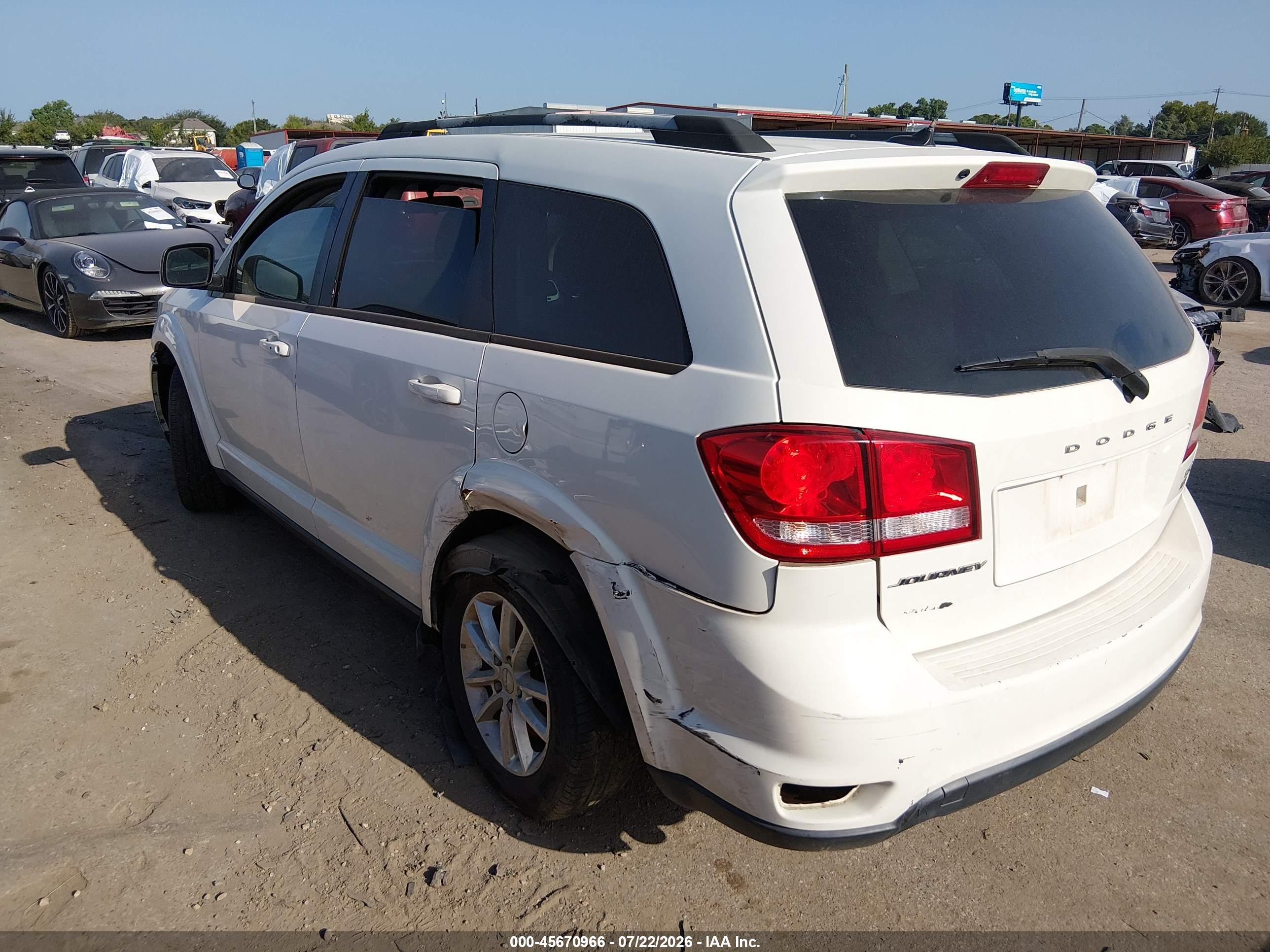 2014 Dodge Journey Sxt White vin: 3C4PDCBG5ET210909