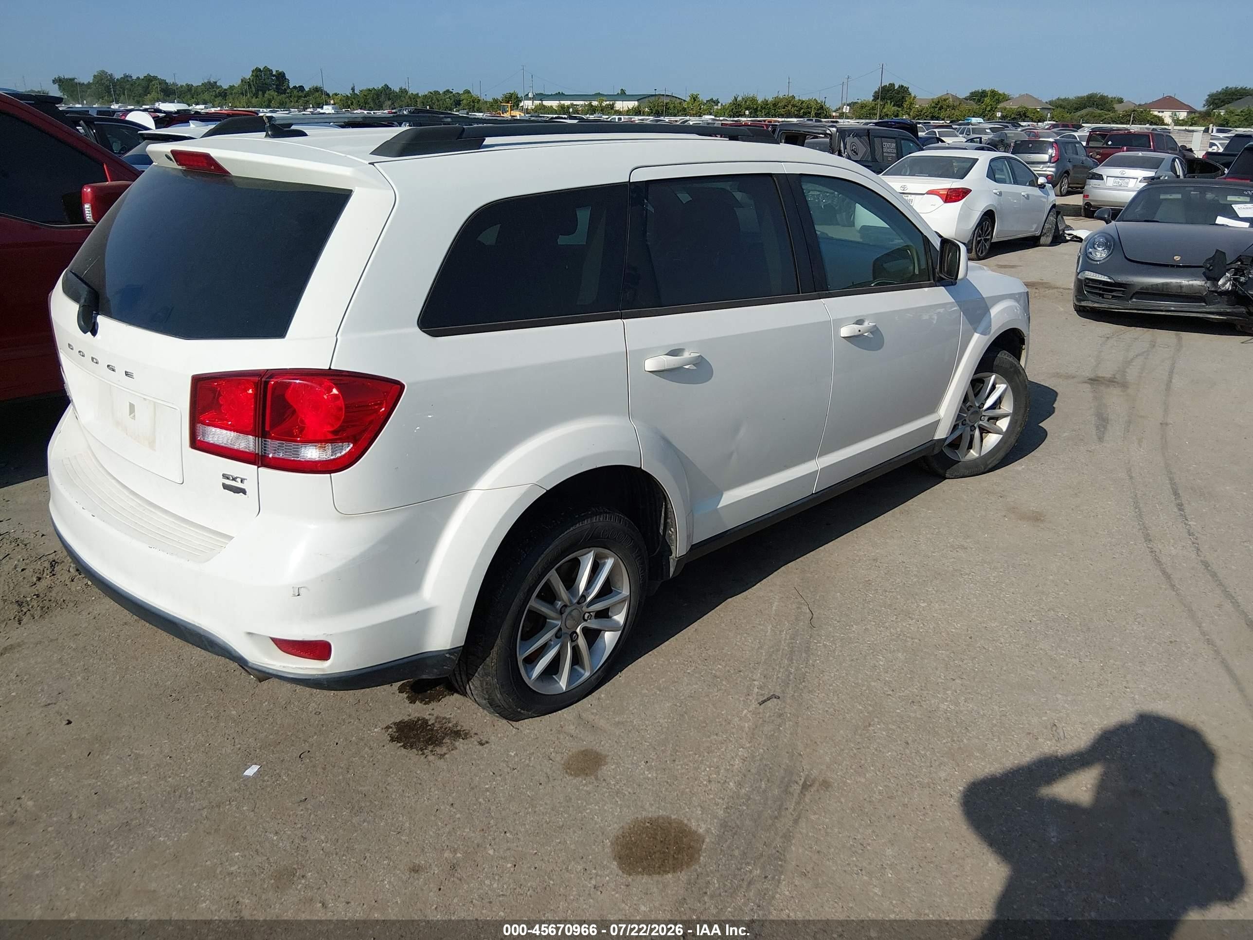 2014 Dodge Journey Sxt White vin: 3C4PDCBG5ET210909