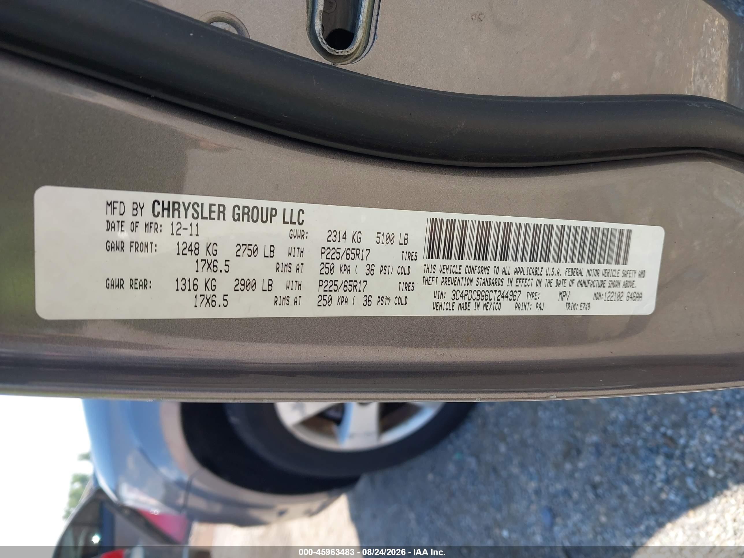 2012 Dodge Journey Sxt Gray vin: 3C4PDCBG6CT244967