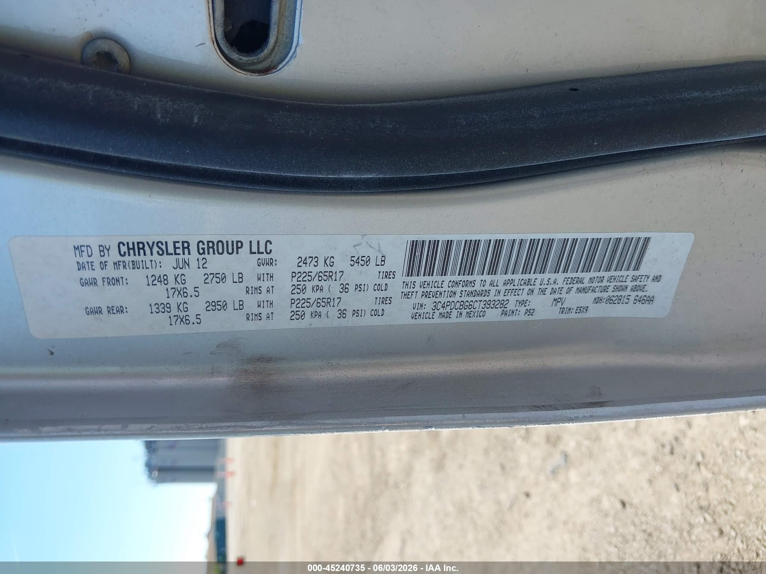 2012 Dodge Journey Sxt Gray vin: 3C4PDCBG6CT393282