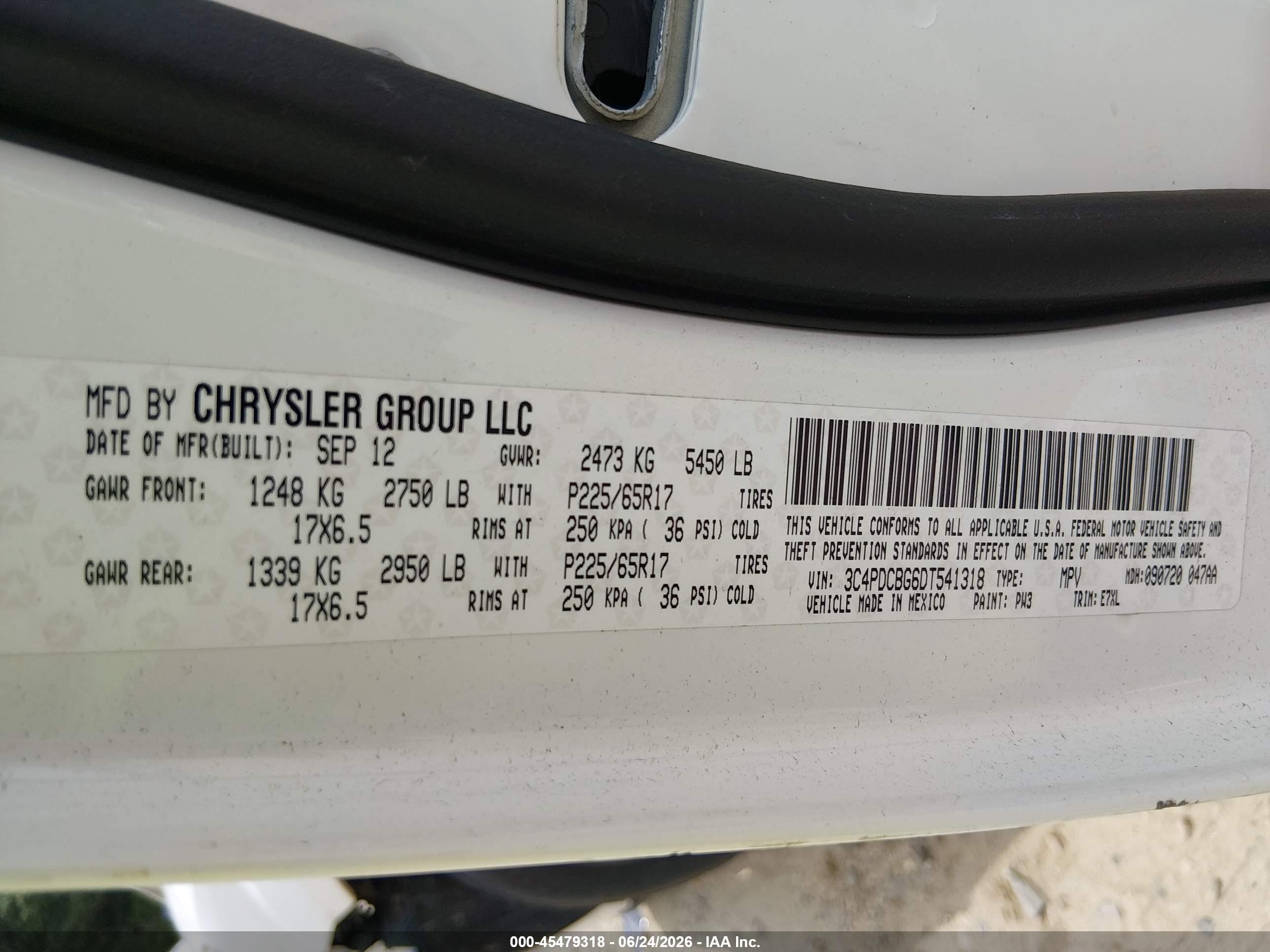 2013 Dodge Journey Sxt White vin: 3C4PDCBG6DT541318