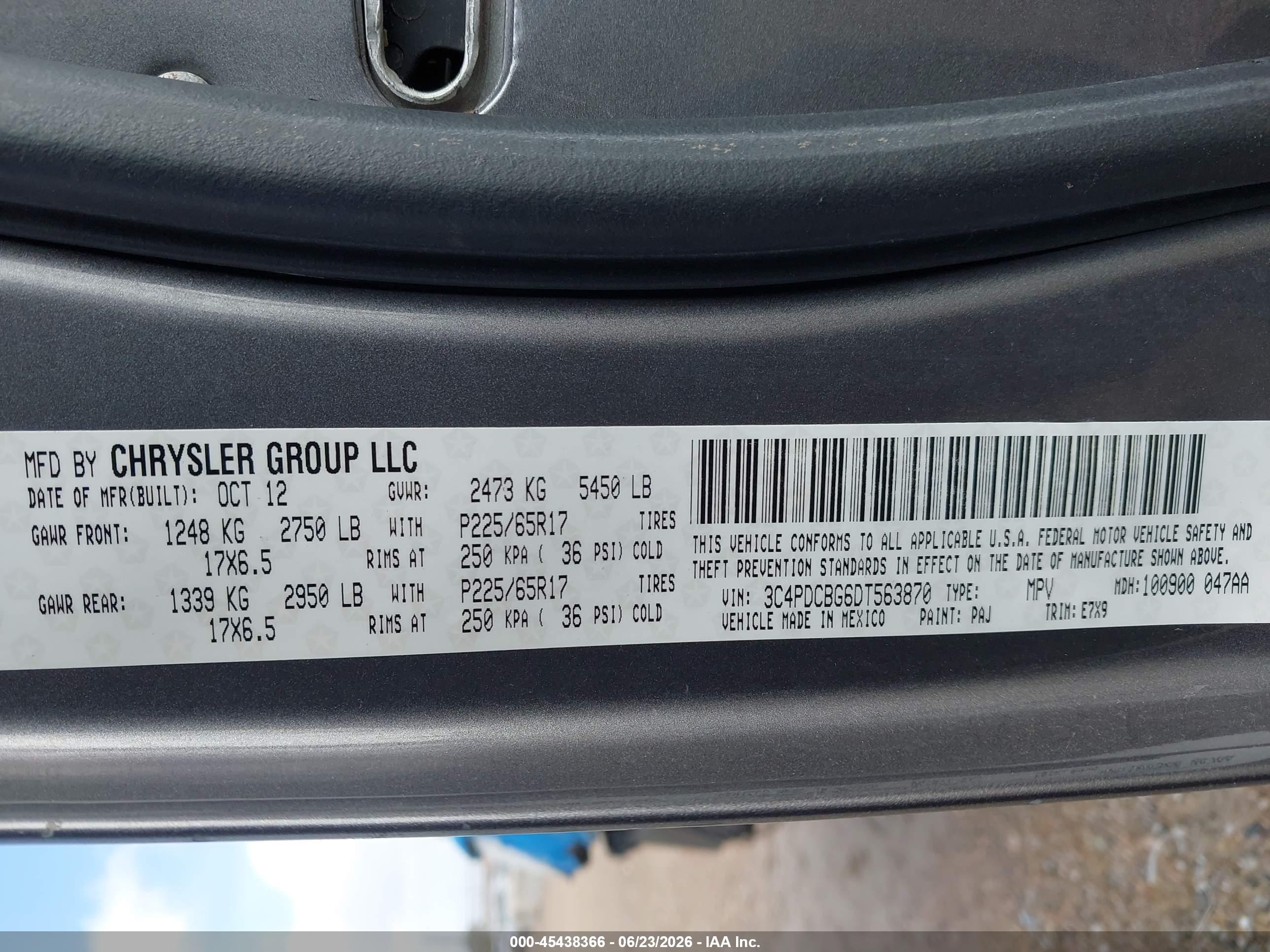 2013 Dodge Journey Sxt Gray vin: 3C4PDCBG6DT563870