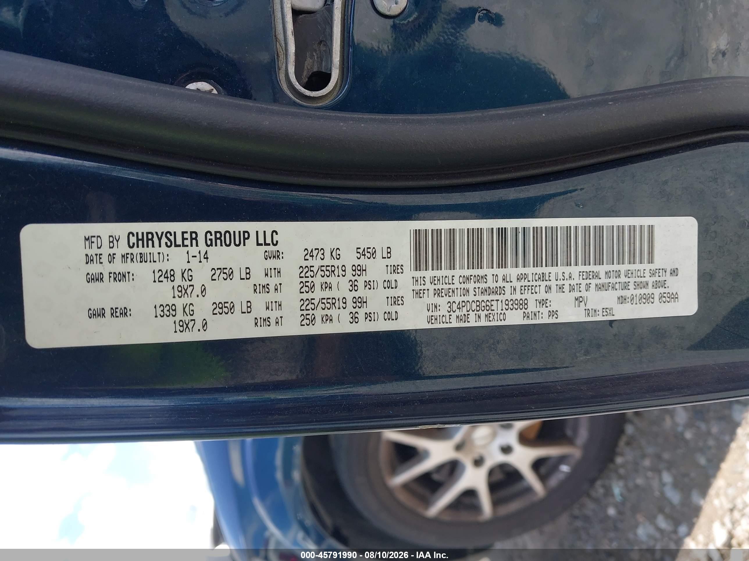 2014 Dodge Journey Sxt Dark Blue vin: 3C4PDCBG6ET193988