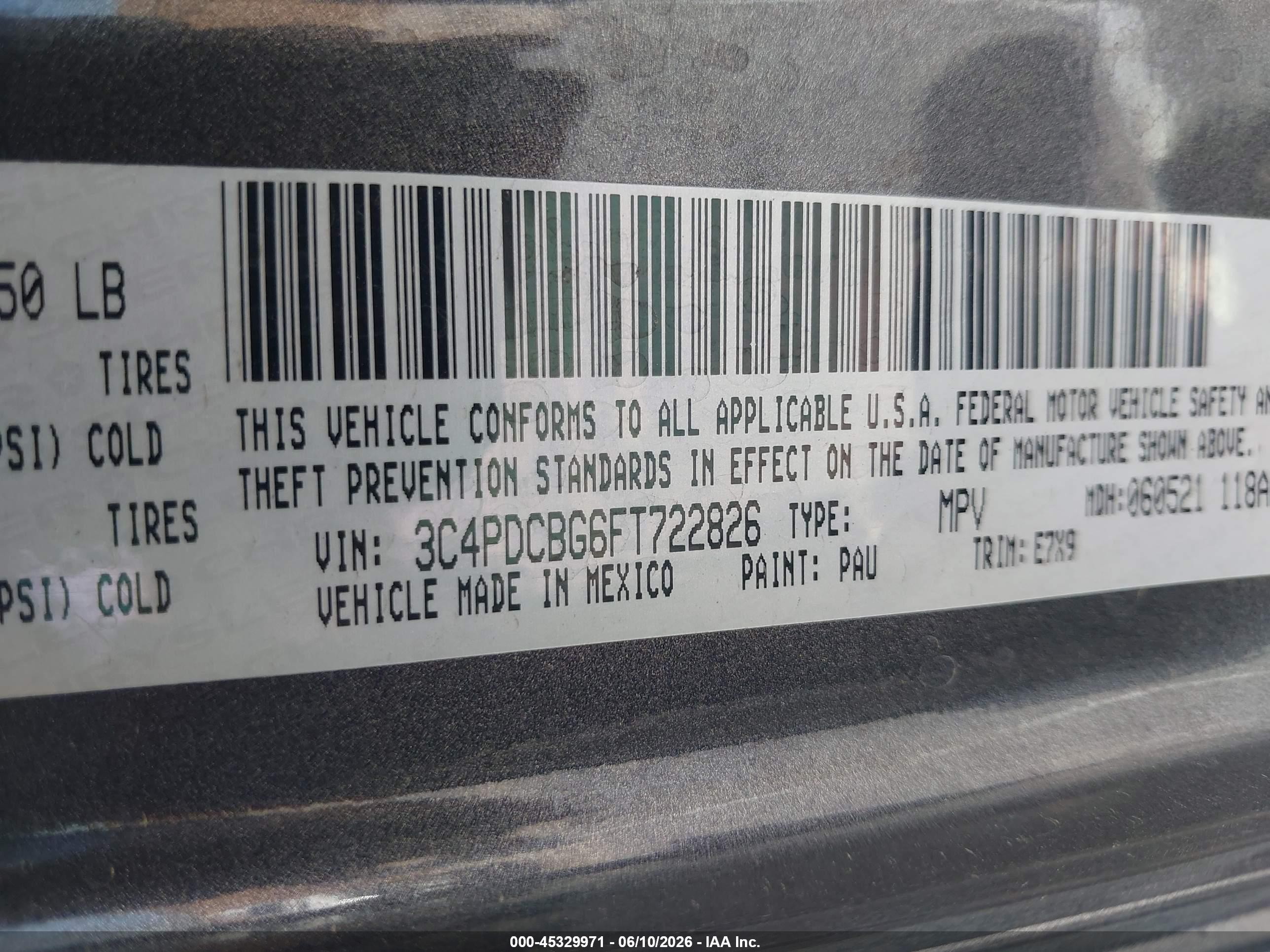 2015 Dodge Journey Sxt Gray vin: 3C4PDCBG6FT722826