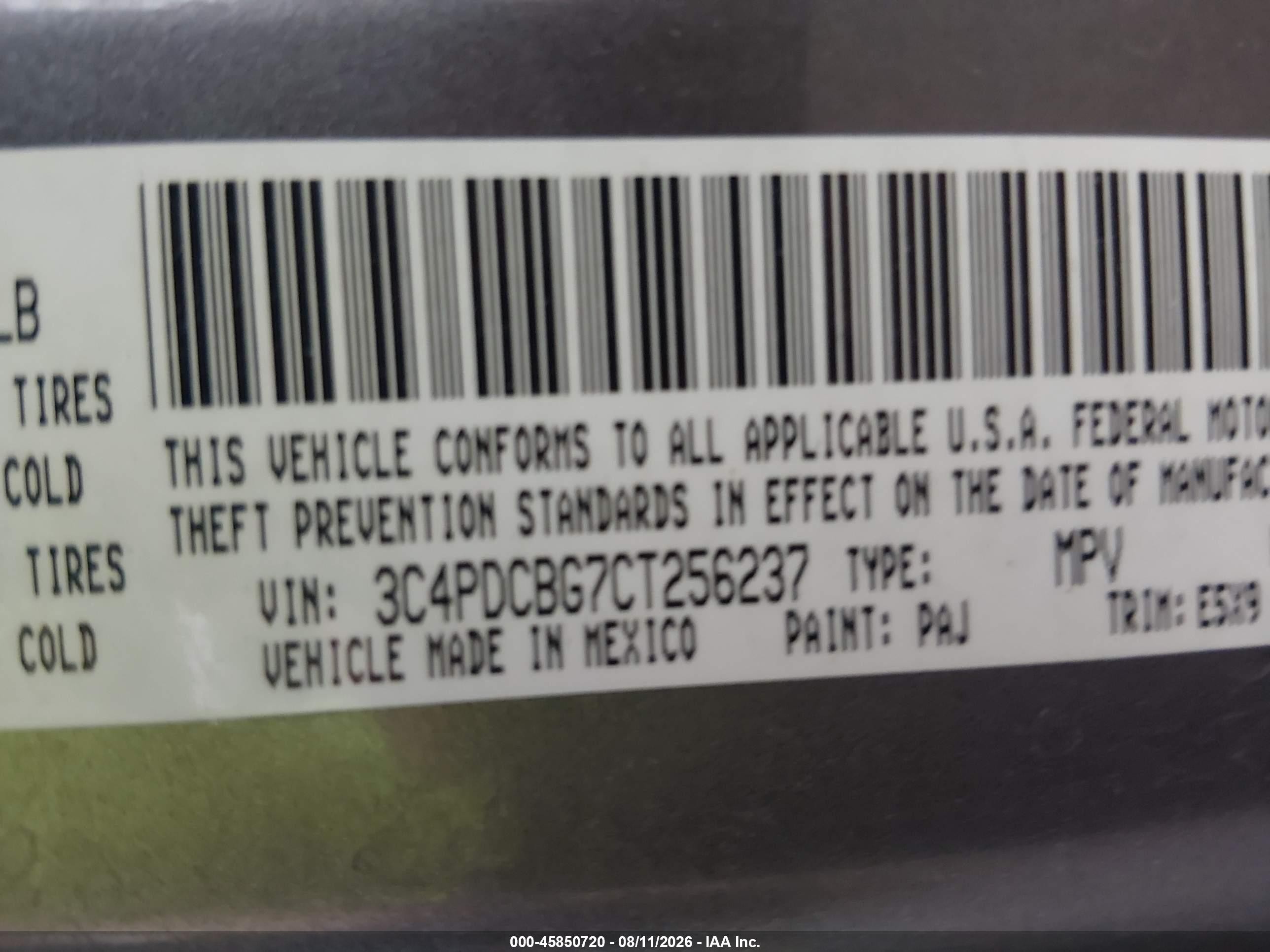 2012 Dodge Journey Sxt Gray vin: 3C4PDCBG7CT256237