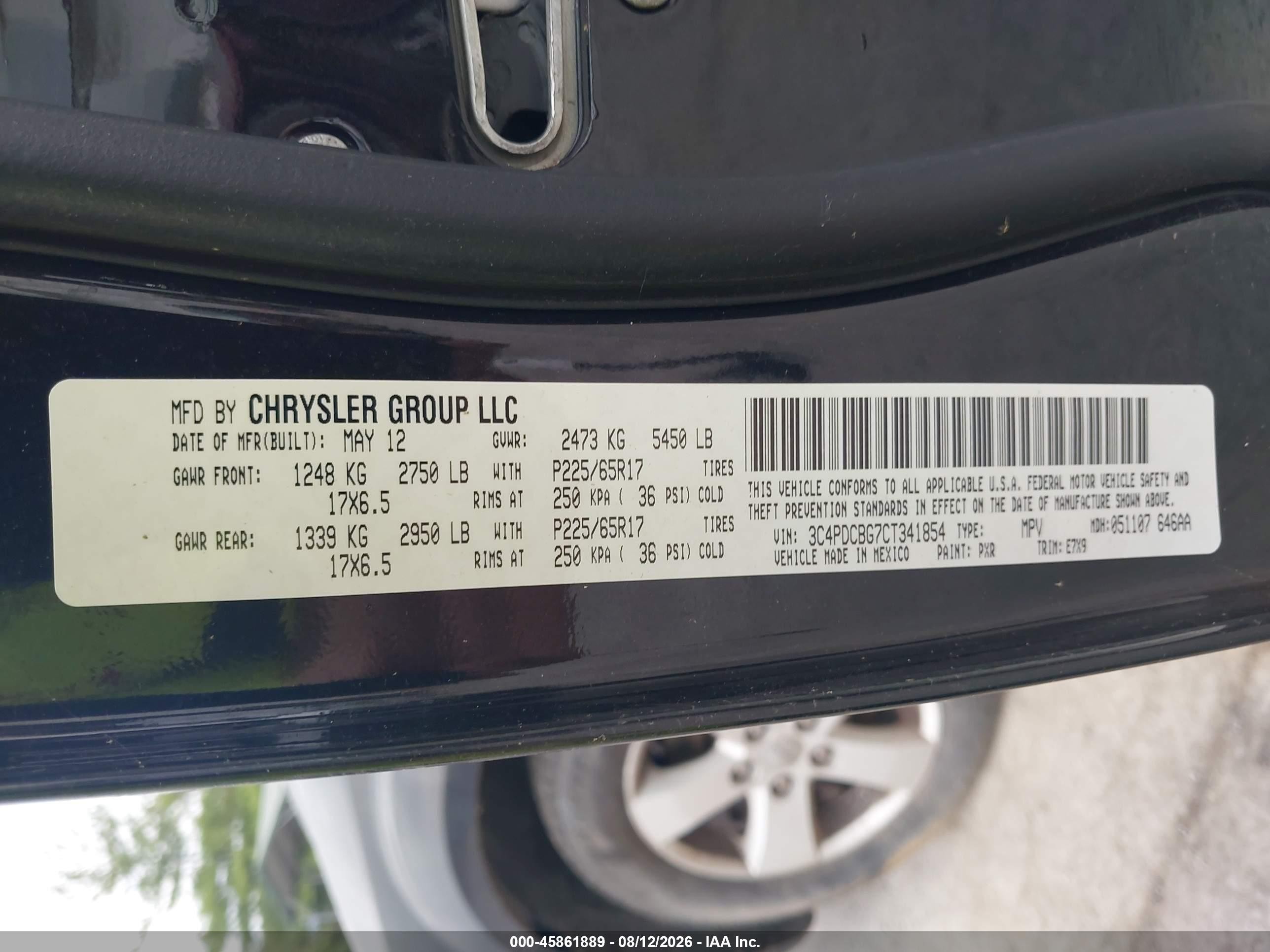 2012 Dodge Journey Sxt Black vin: 3C4PDCBG7CT341854