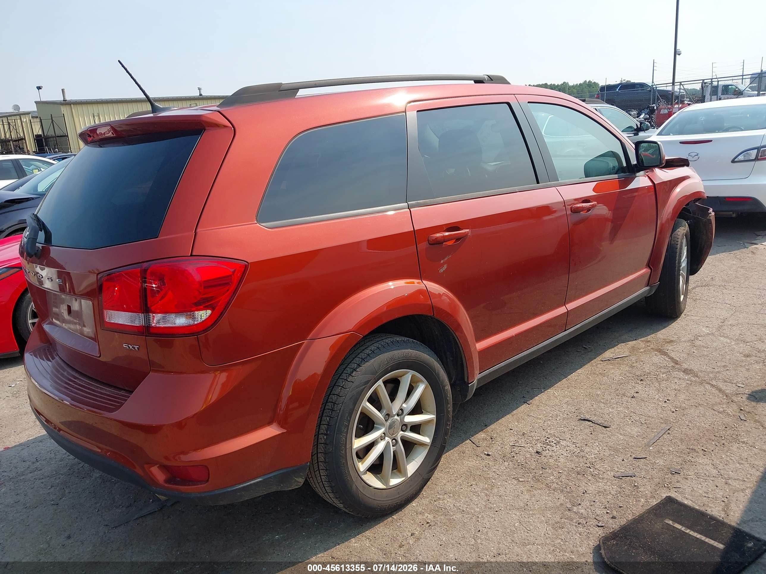 2013 Dodge Journey Sxt Orange vin: 3C4PDCBG7DT564963