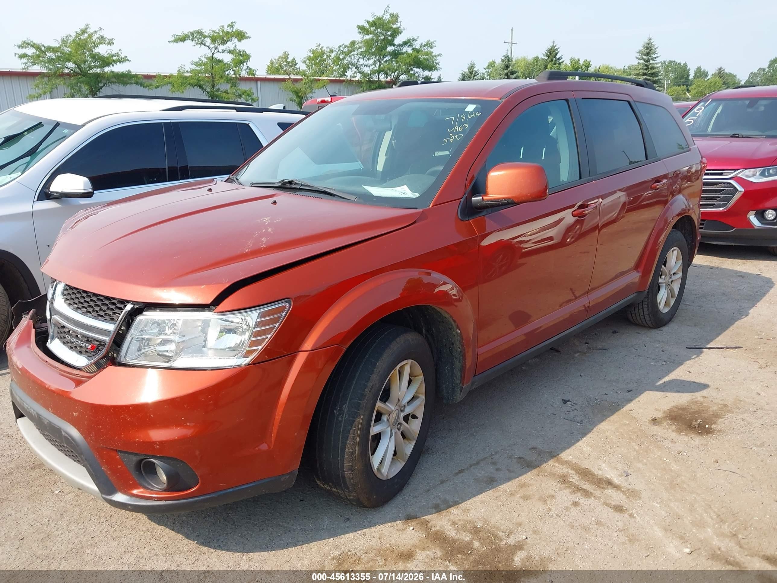 2013 Dodge Journey Sxt Orange vin: 3C4PDCBG7DT564963
