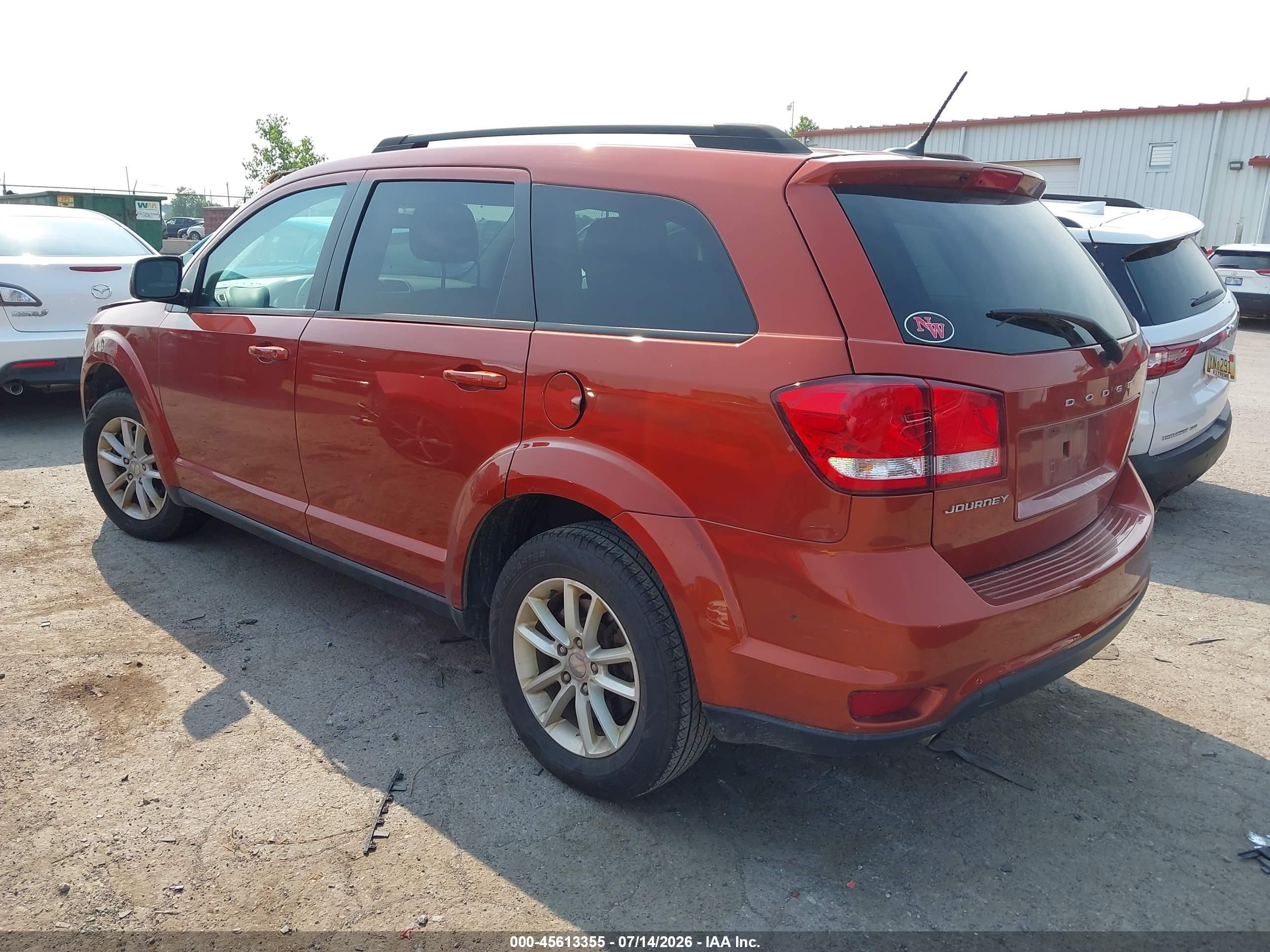 2013 Dodge Journey Sxt Orange vin: 3C4PDCBG7DT564963