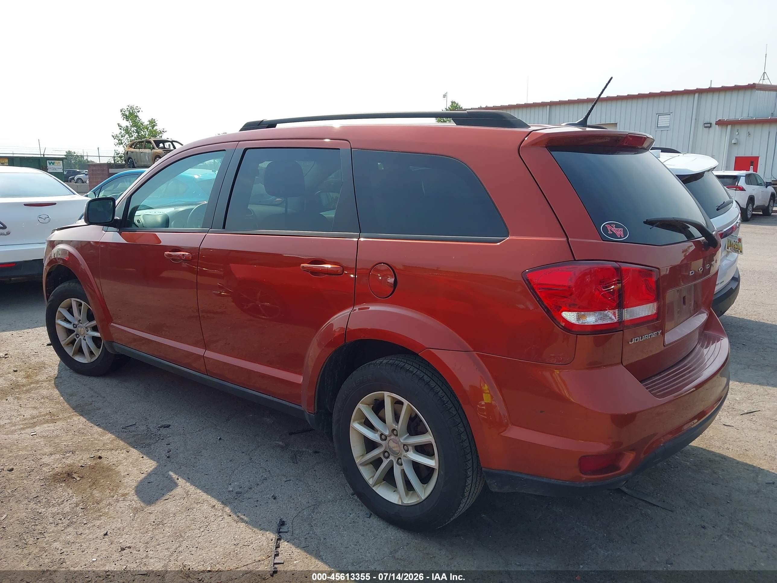 2013 Dodge Journey Sxt Orange vin: 3C4PDCBG7DT564963