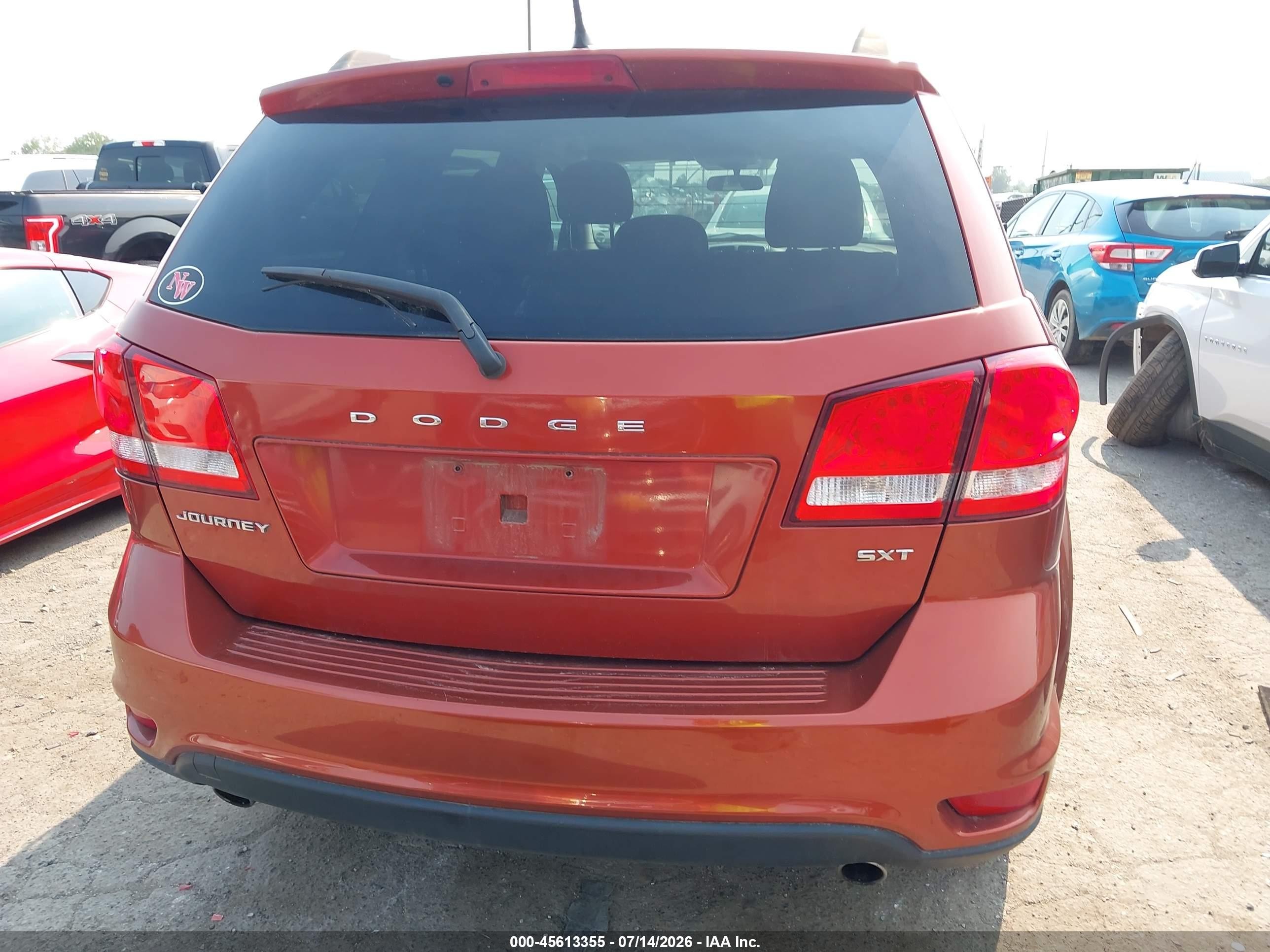 2013 Dodge Journey Sxt Orange vin: 3C4PDCBG7DT564963
