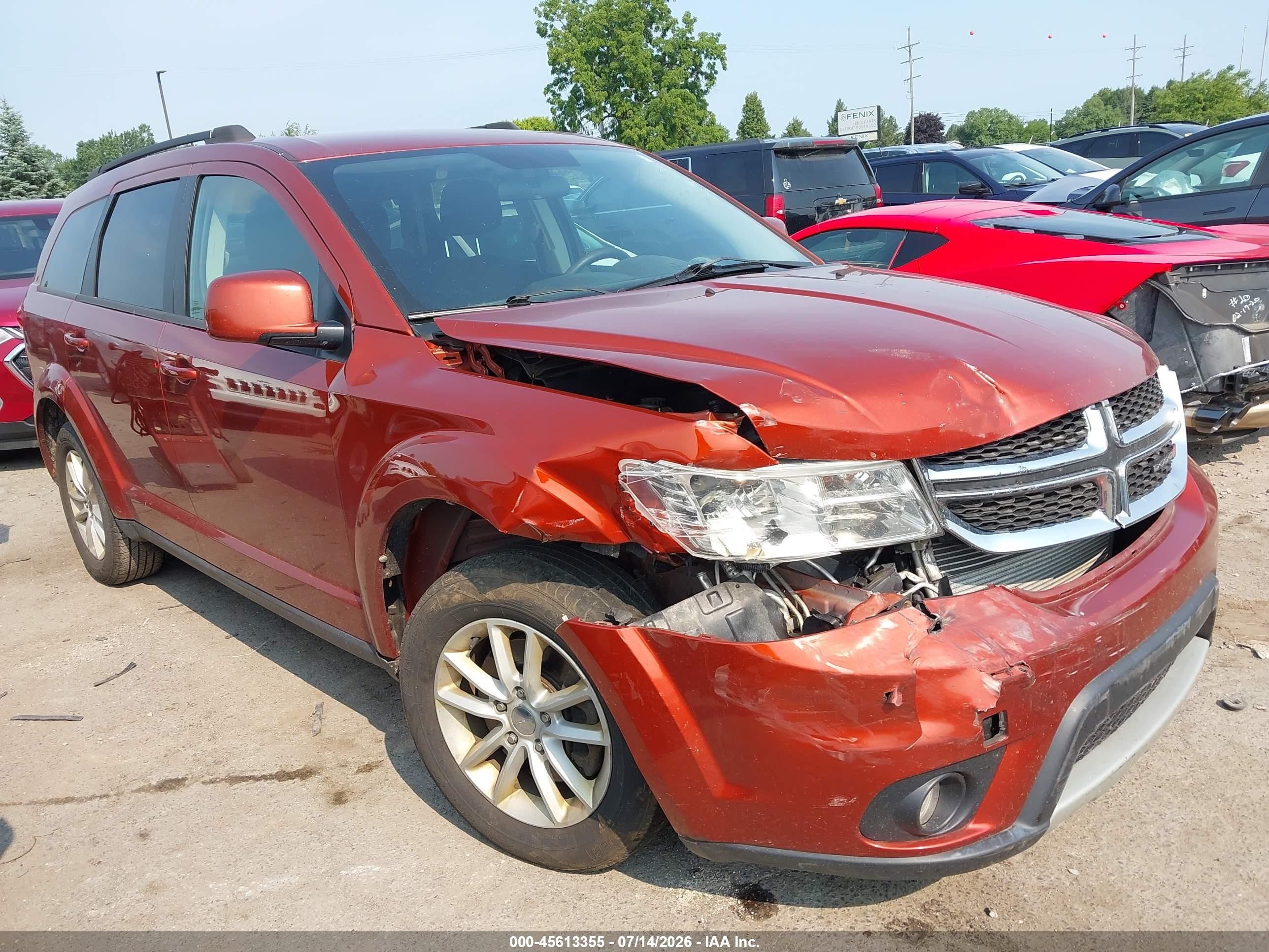 2013 Dodge Journey Sxt Orange vin: 3C4PDCBG7DT564963