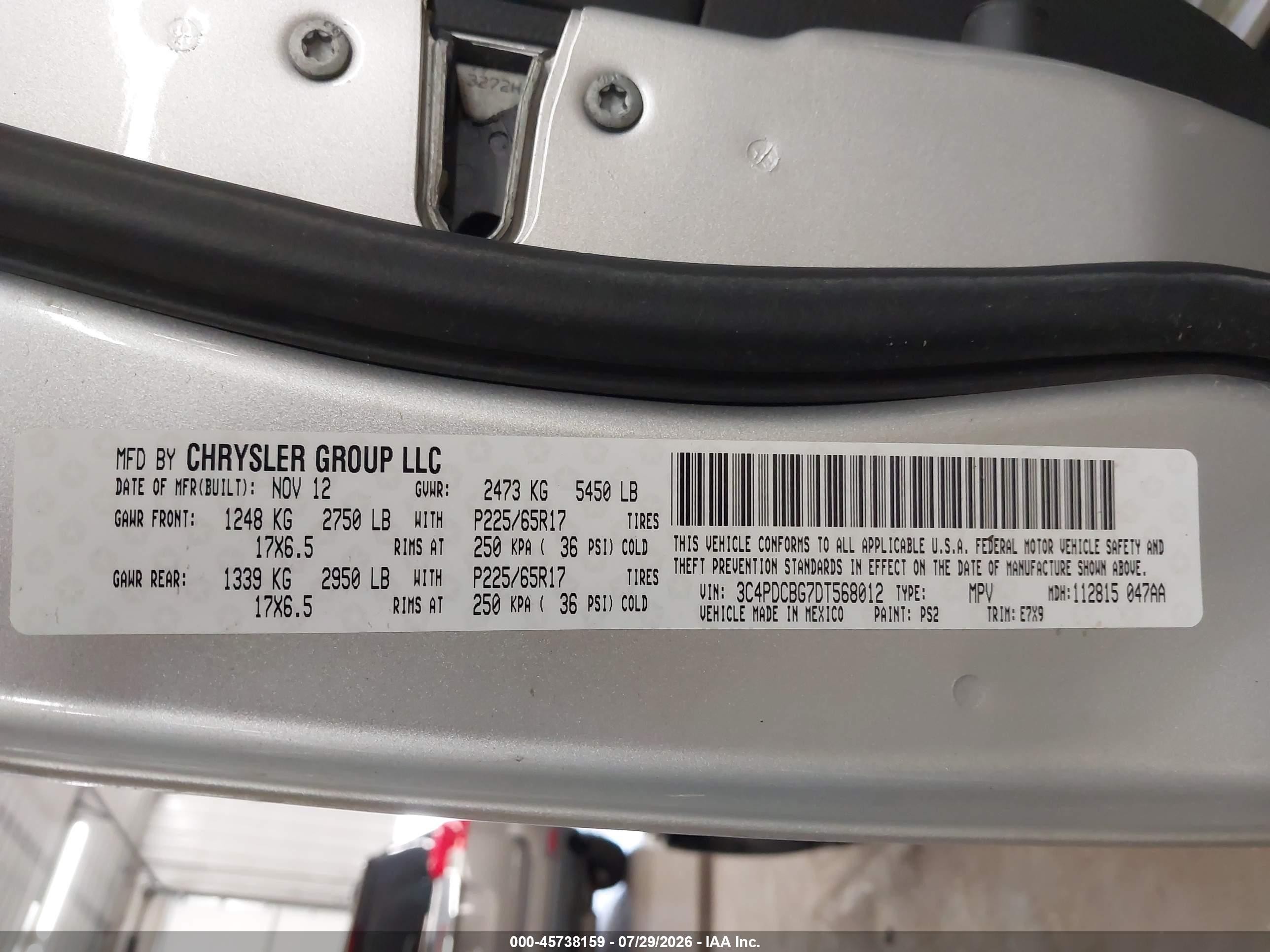 2013 Dodge Journey Sxt Silver vin: 3C4PDCBG7DT568012