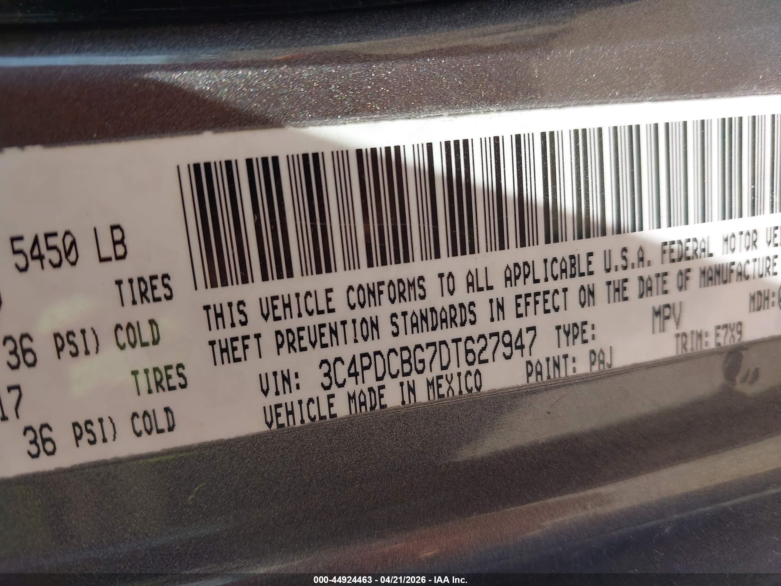 2013 Dodge Journey Sxt Gray vin: 3C4PDCBG7DT627947