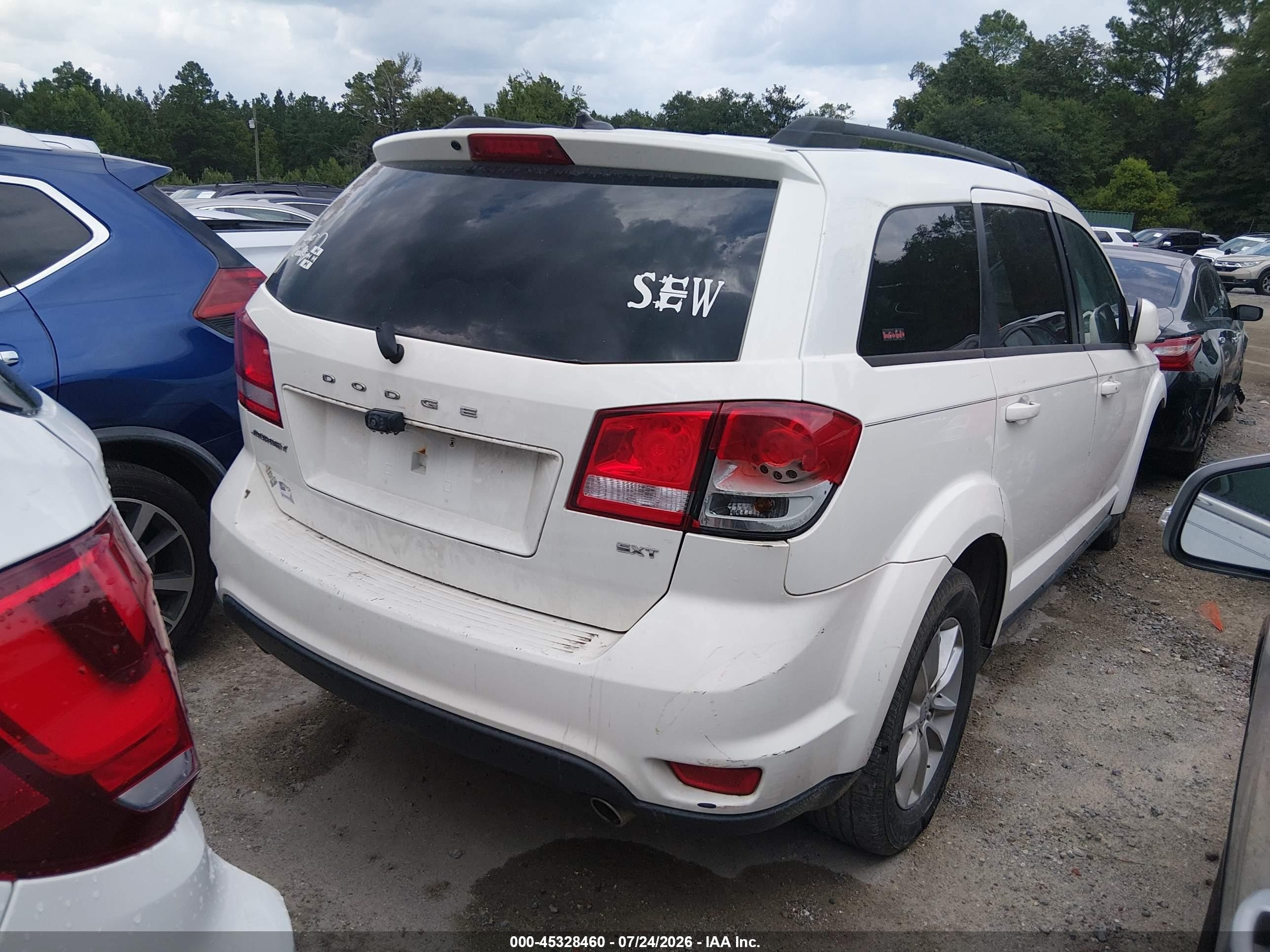2013 Dodge Journey Sxt White vin: 3C4PDCBG7DT705529