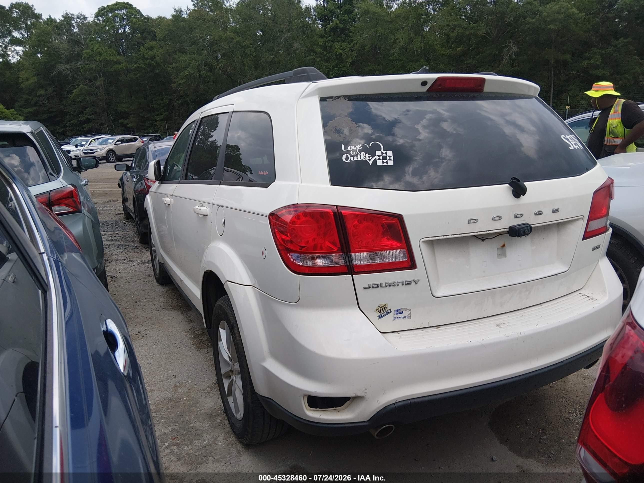 2013 Dodge Journey Sxt White vin: 3C4PDCBG7DT705529
