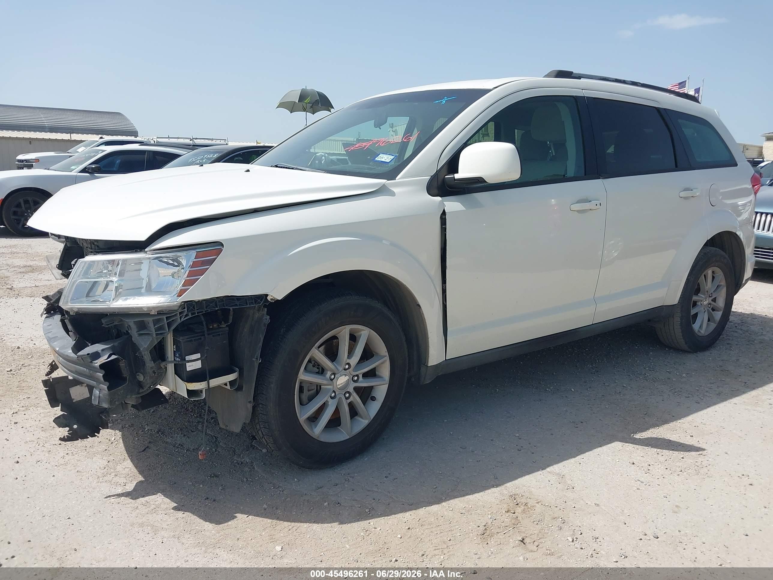2014 Dodge Journey Sxt Белый vin: 3C4PDCBG7ET126803