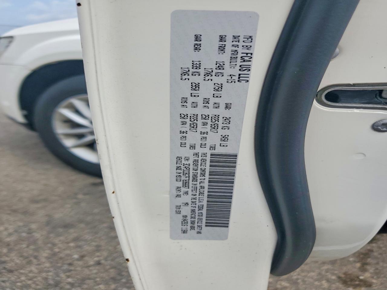 2015 Dodge Journey Sxt White vin: 3C4PDCBG7FT696687
